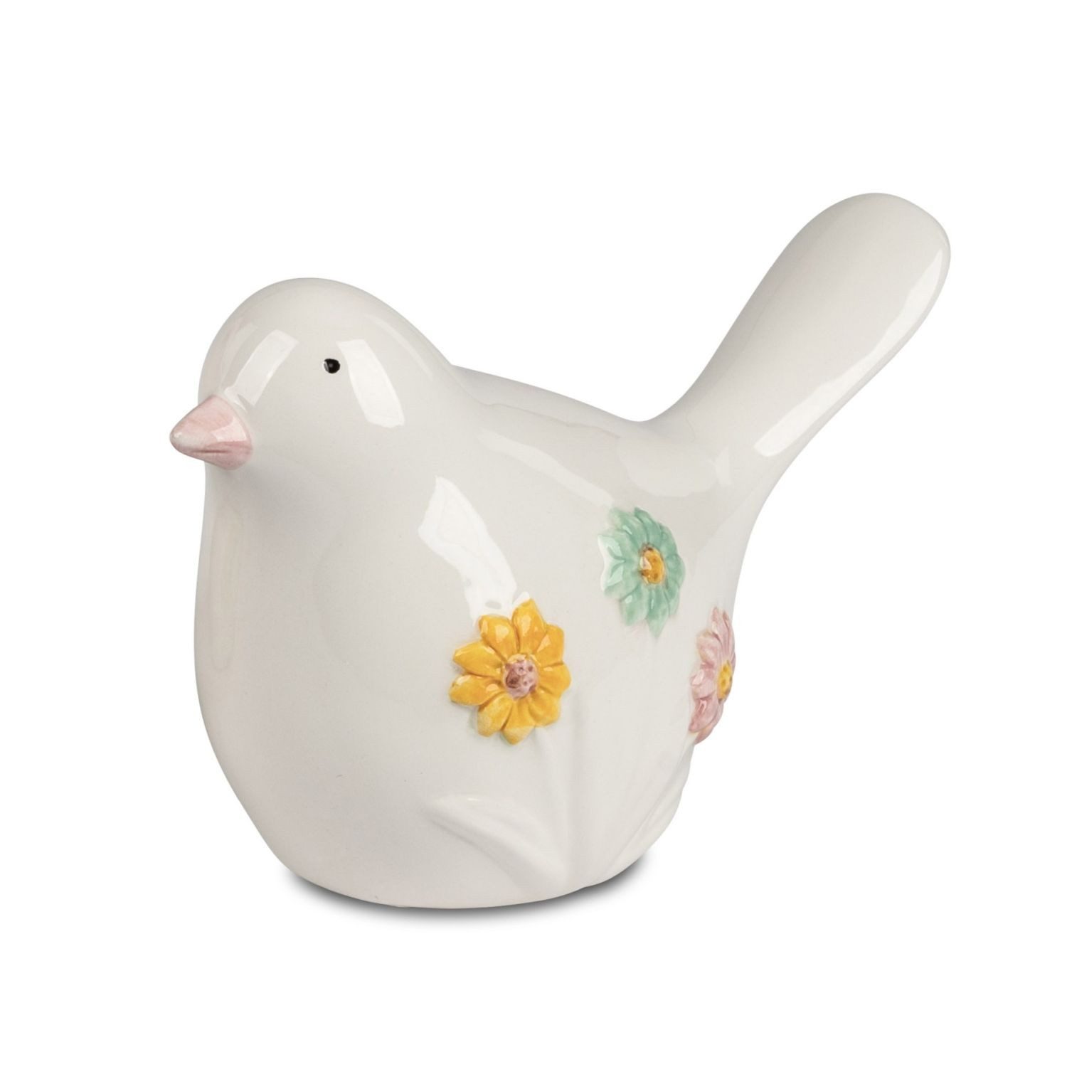 formano Dekofigur Blumendekor, Höhe: 10cm, Farbe: Weiß, Motiv: Blumen