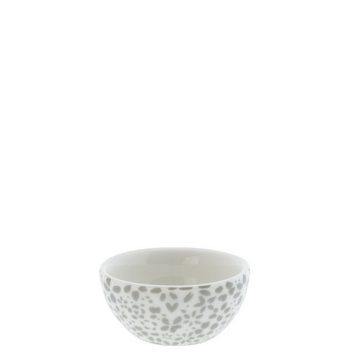 Bastion Collections Dipschale BC Mini Bowl Set small 3tlg. Heart Stripes & Flowers Keramik weiß grau, Keramik, (3-tlg)