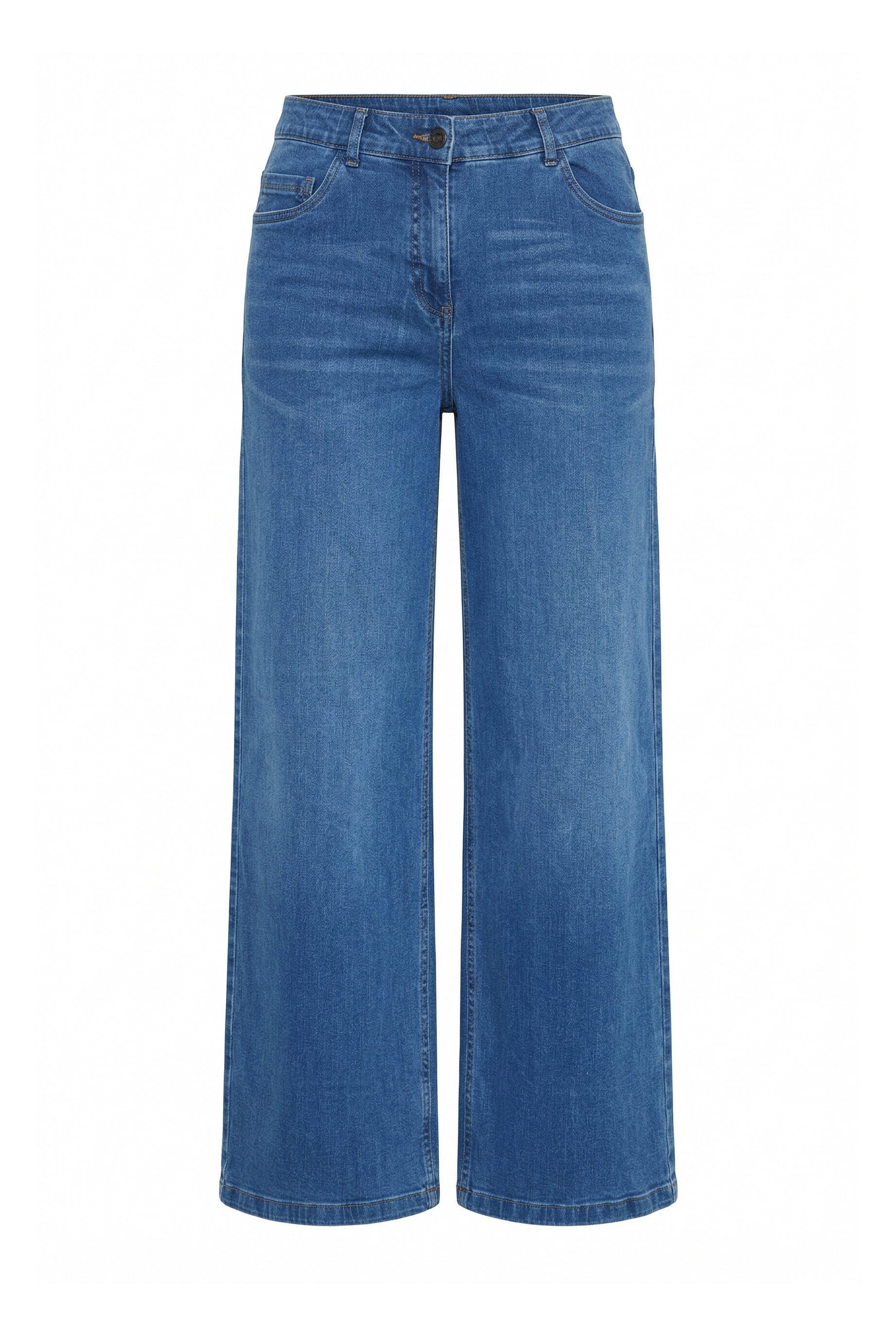 Regular-fit-Jeans Jeans Mary weites Bein Elastikbund Biobaumwolle