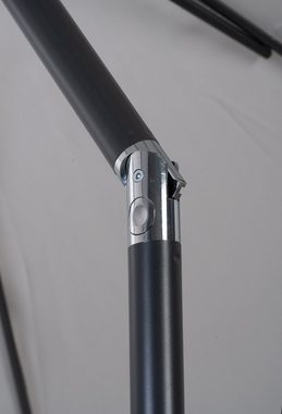 doppler® Sonnenschirm DERBY, Hellgrau, Ø 270 cm, Aluminium, Neigbar, Polyesterschirm, ohne Schirmständer