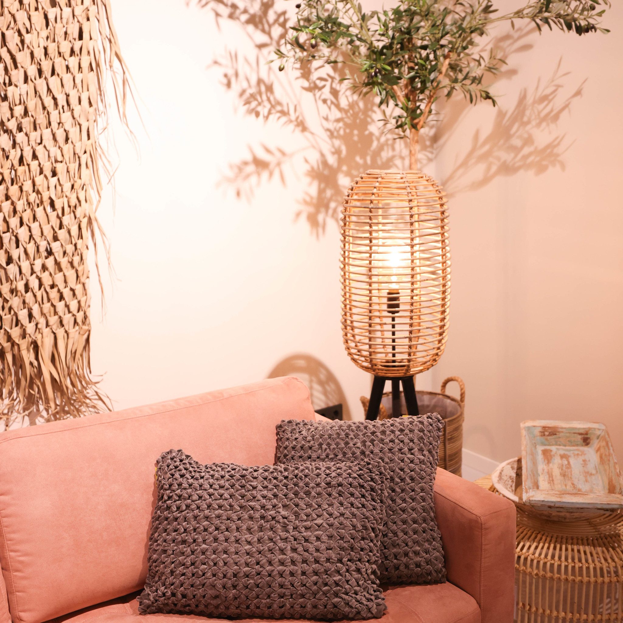 mycha Ibiza Dekokissen 2 x Kissen 45x45cm Samtkissen, 100% Baumwolle, abnehmbarer Bezug, inkl. Füllung