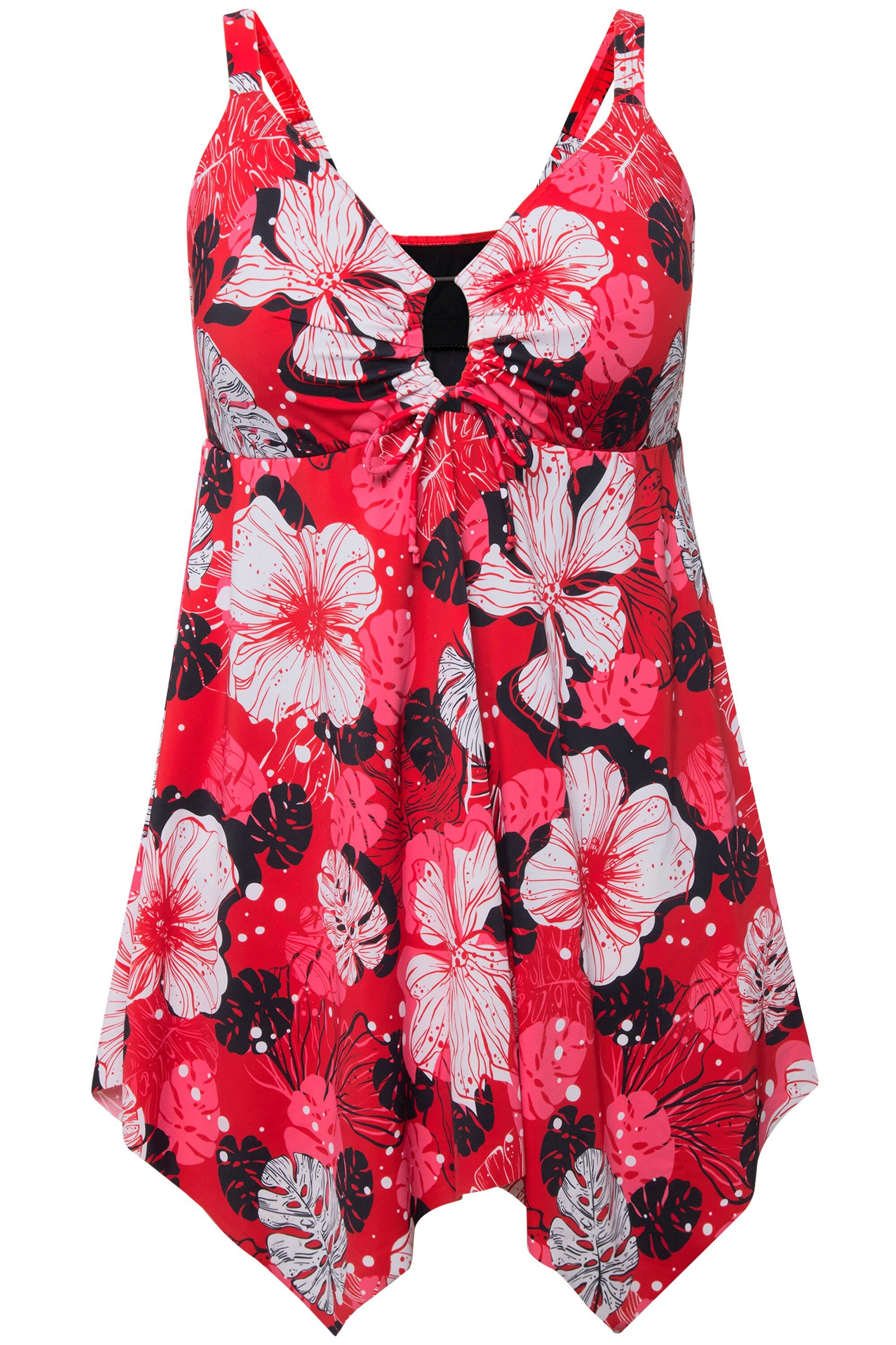 Ulla Popken Badekleid Badekleid Blüten Softcups Keyhole Zipfelsaum günstig online kaufen