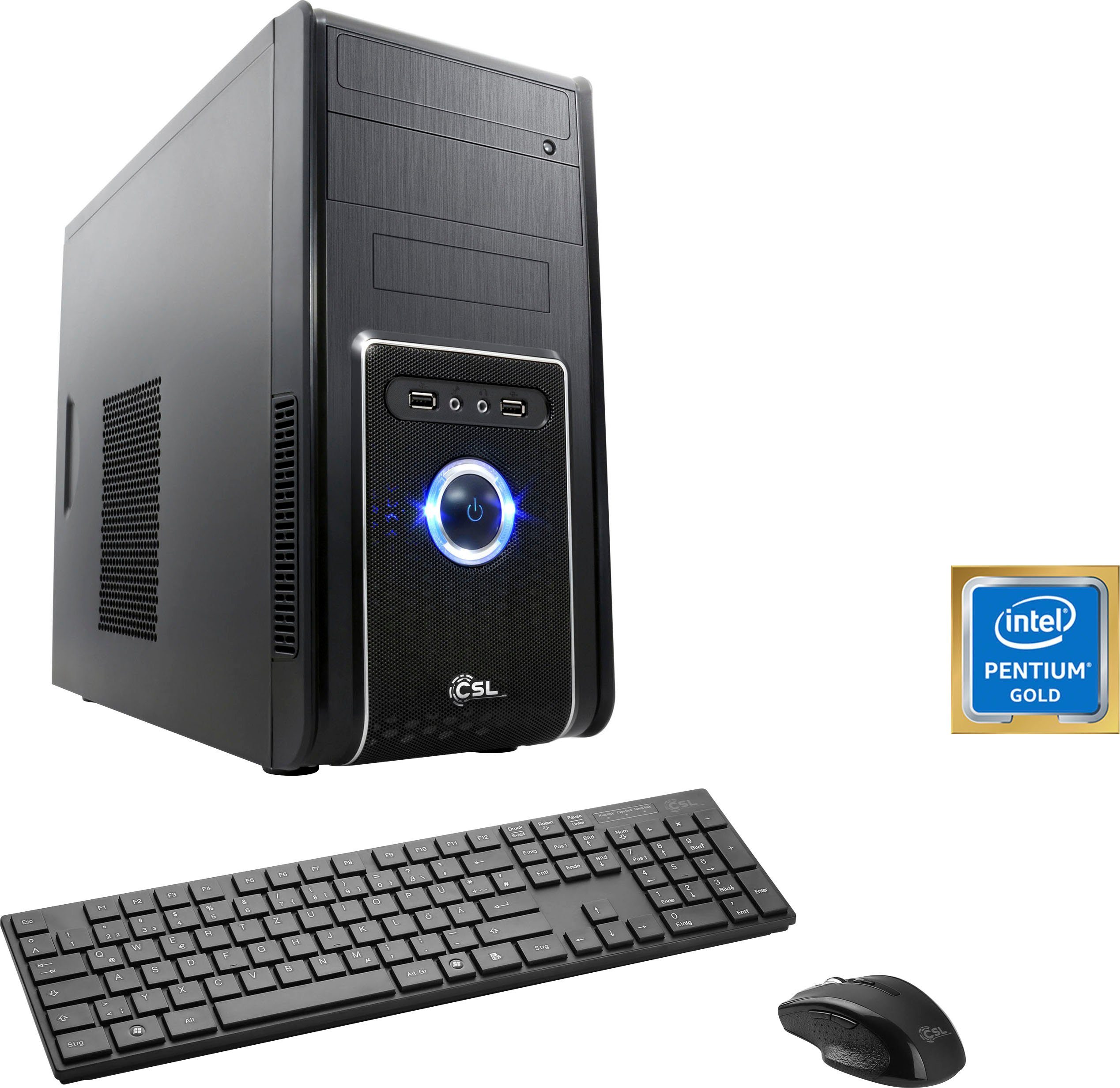 CSL Speed V1718 PC (Intel® Pentium Gold G6400, Intel UHD Graphics 610, 16  GB RAM, 1000 GB SSD, Luftkühlung)