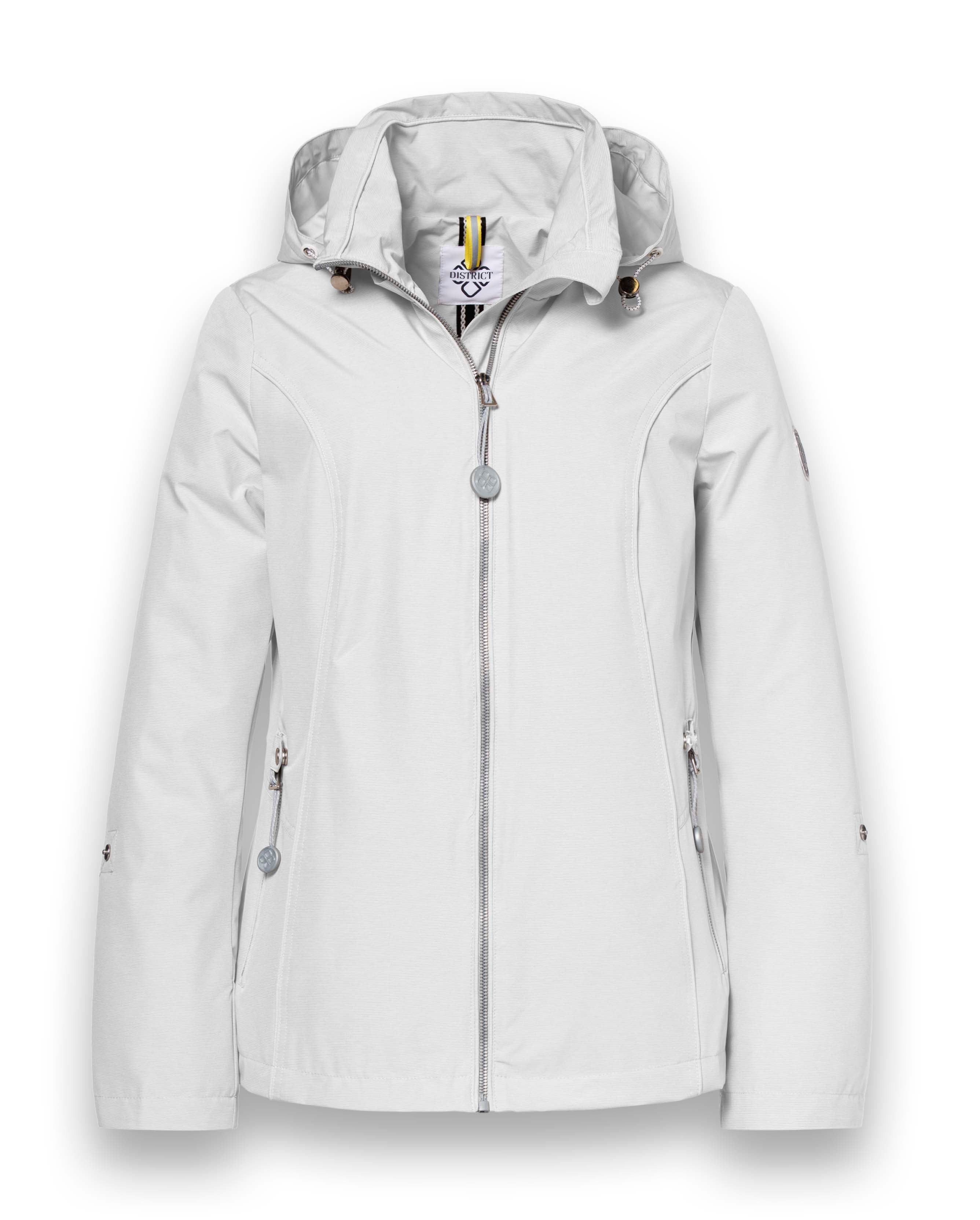 District Funktionsjacke Übergangsjacke Forget Me Not (mit Kapuze, wasserabweisend) weiss Damen