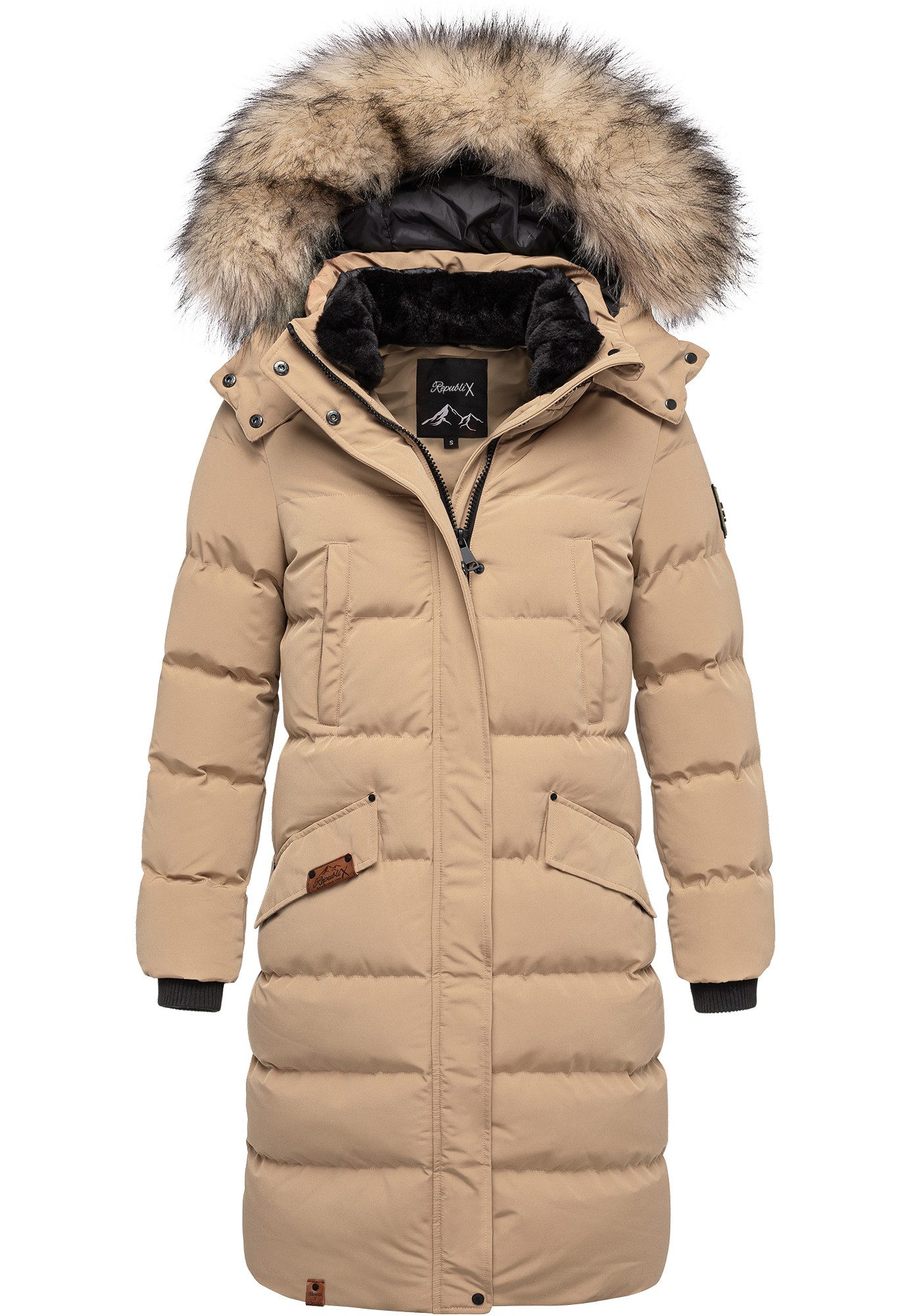 REPUBLIX Winterjacke JUNIPER Damen Gefütterte Dicke Glanz Winter Jacke Mant günstig online kaufen