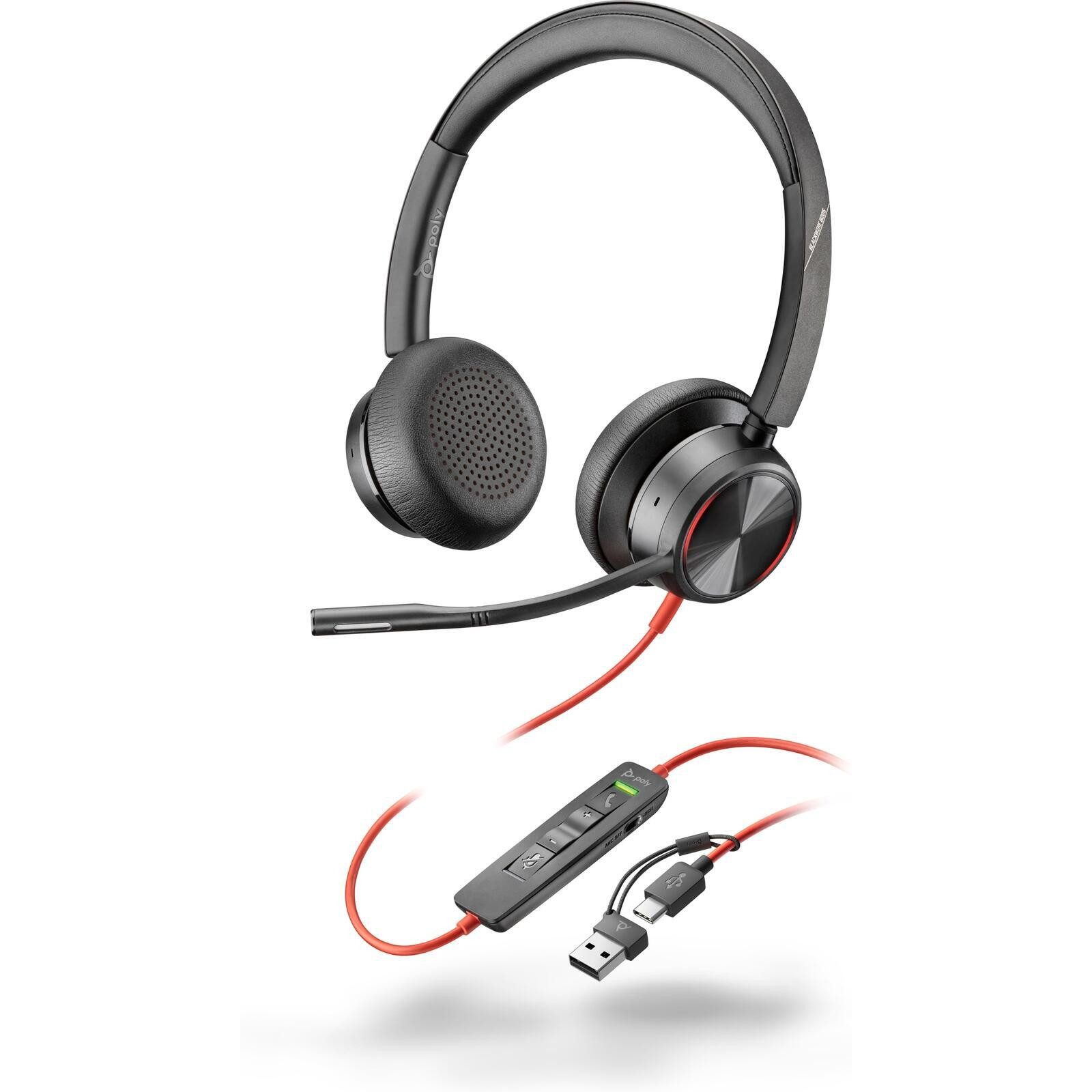 Poly Blackwire 8225 USB-C Stereo-Headset + USB-C/A Headset