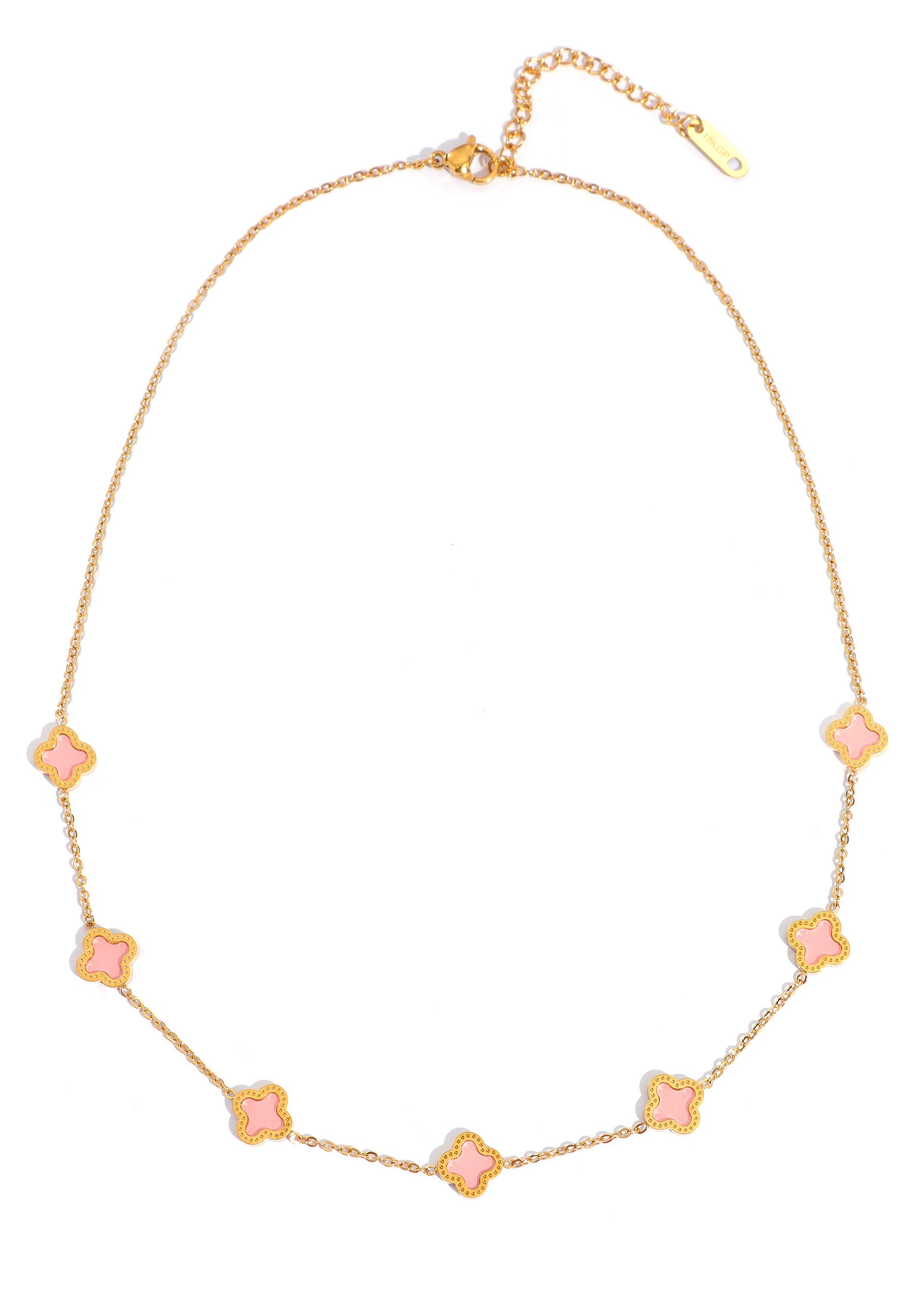 GOLDKLEIN Edelstahlkette Blume Schmuck Gold Halskette Anhänger, Angebot - Damen Herren mit Schmuckbox - Sale bis 31.10.2026