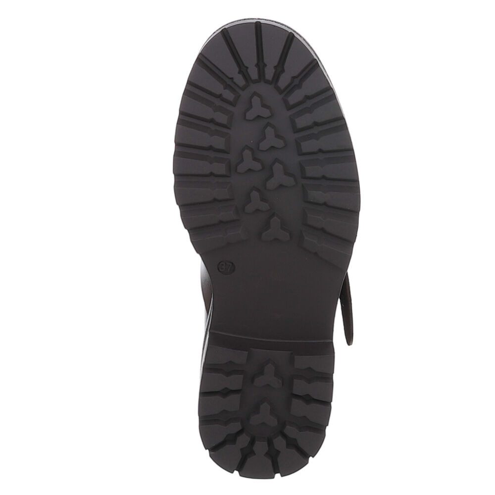 Ital-Design Hochwertige Damenstiefel mit Schnallen und Reißverschluss Plateaustiefel (90471359) Blockabsatz Stiefel in Braun