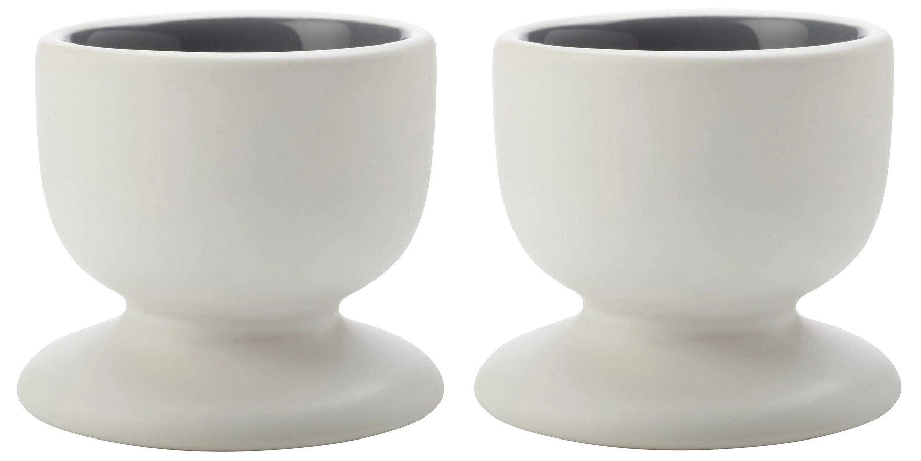 WestCraft Eierbecher TINT Eierbecher Porzellan, außen weiß, innen mit einem Farbhighlight, (2-tlg), bauchige Form, spülmaschinenfest, robustes Alltagsporzellan