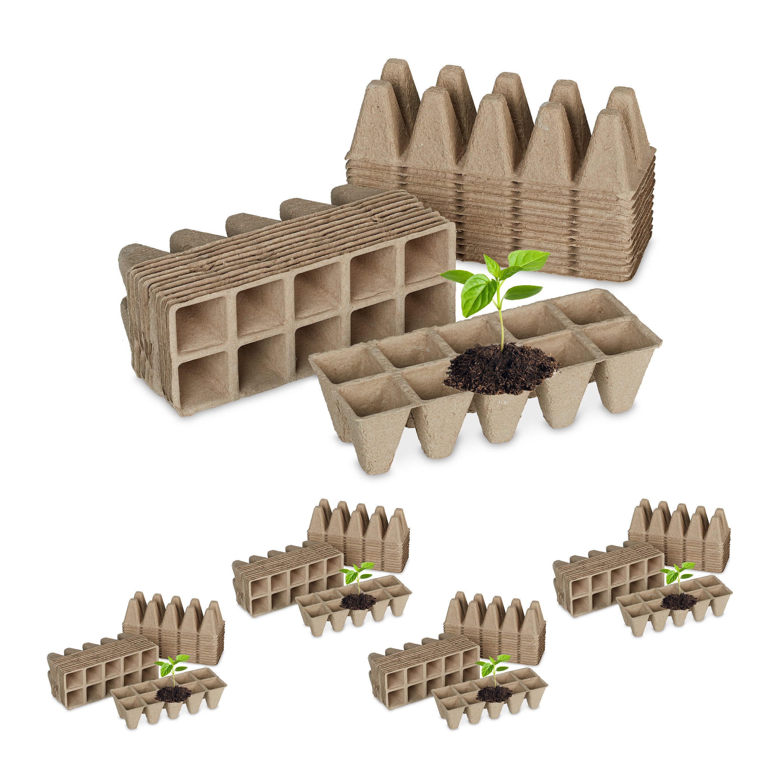 Relaxdays Anzuchttöpfe 24er Set – Biologisch Abb Produktbild-Vorschau 3