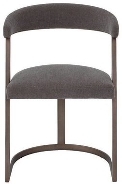 Casa Padrino Armlehnstuhl Designer Stuhl mit Armlehnen Grau-Braun / Bronzefarben 52 x 49 x H. 78 cm - Esszimmerstuhl - Bürostuhl - Luxus Designer Möbel