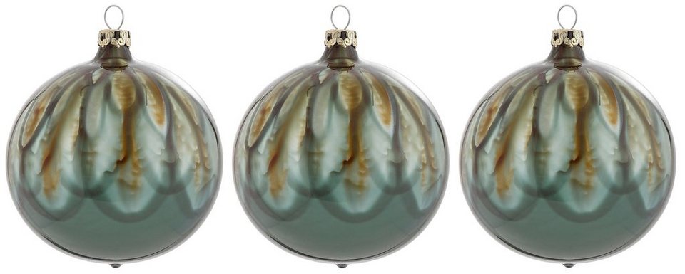 Leonique Weihnachtsbaumkugel Essone, Weihnachtsdeko, Christbaumschmuck, Christbaumkugeln  Glas (3 St), aus Glas, mit Tropfeneffekt