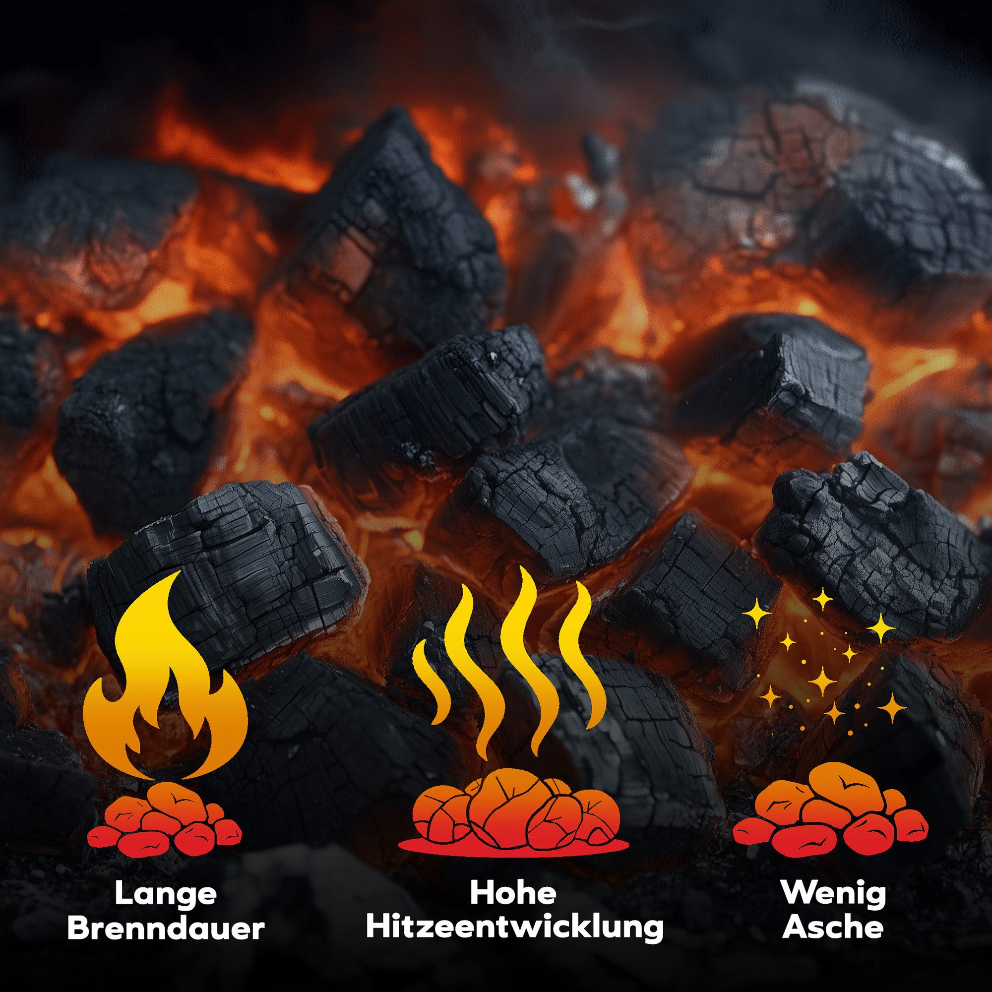 Neandertaler Feuer Holzkohle Grillkohle Kohle für Grill BBQ Smoker Charcoal Grillholzkohle Buche, 2,5 kg