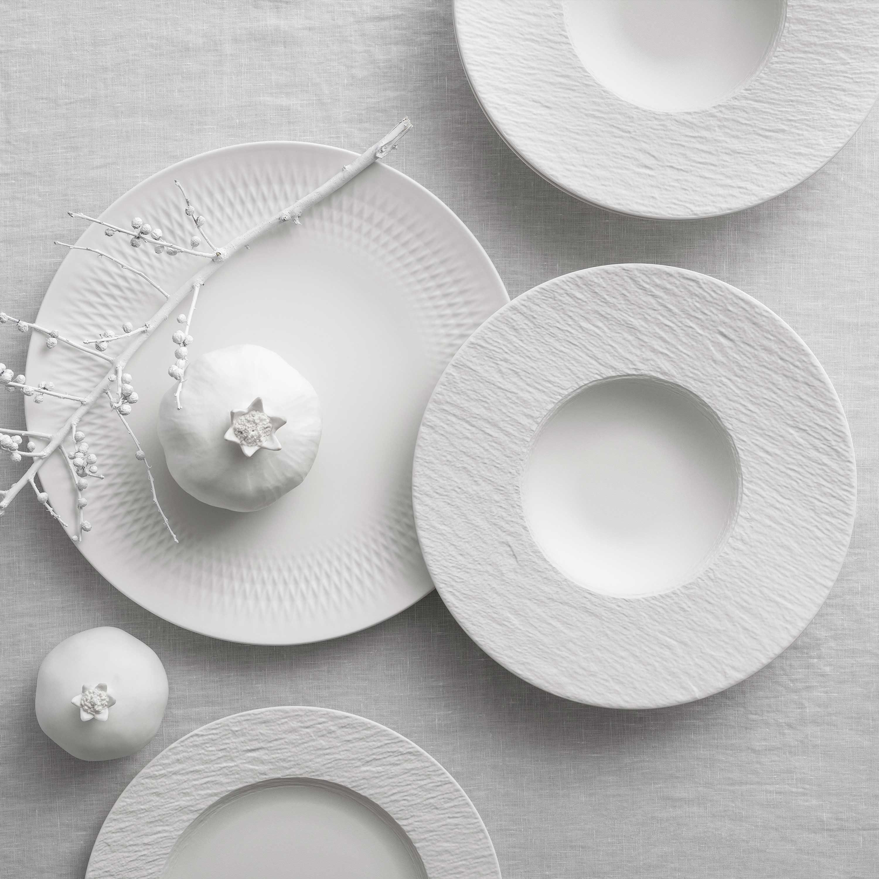 Villeroy & Boch Teller-Set Manufacture Rock Tellerset (6-tlg), 2 Personen, Porzellan, Premium Porzellan