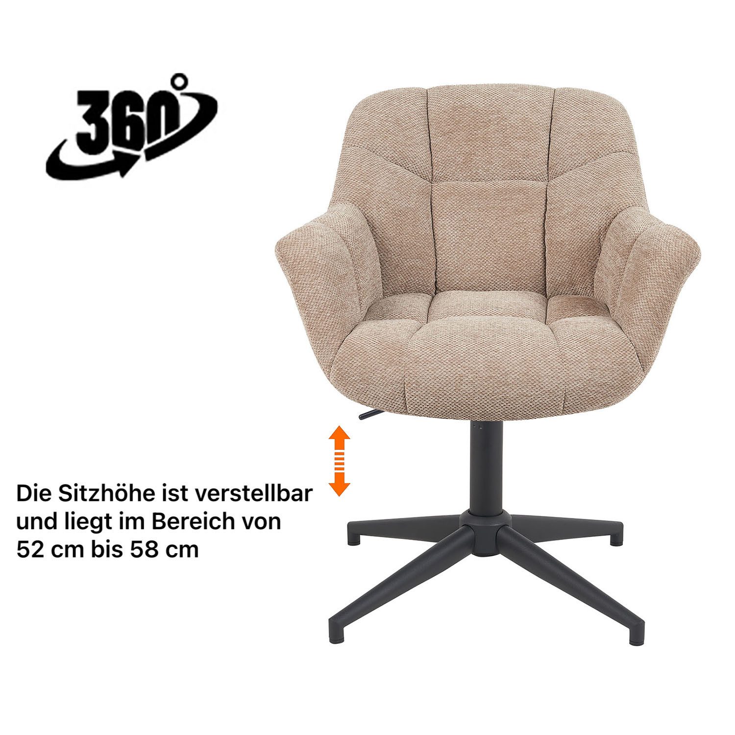 DUBI Möbel Polsterstuhl Mika-Luka 2er-Set, pulverbeschichtet, günstig online kaufen