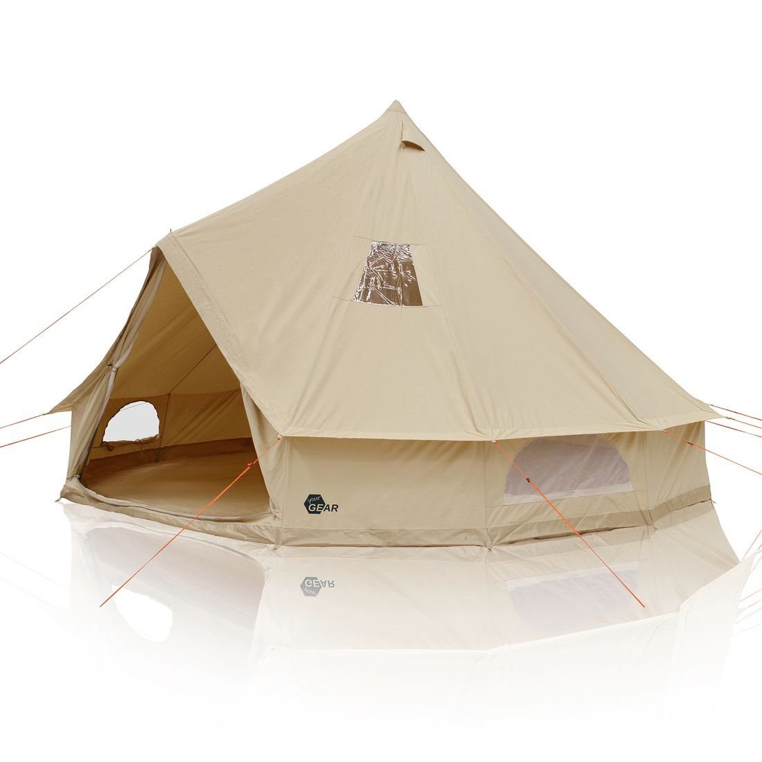 yourGEAR Tipi-Zelt yourGEAR Zelt Desert 8 Pro UV50+ Baumwolle - Campingzelt Tipi, Personen: 8