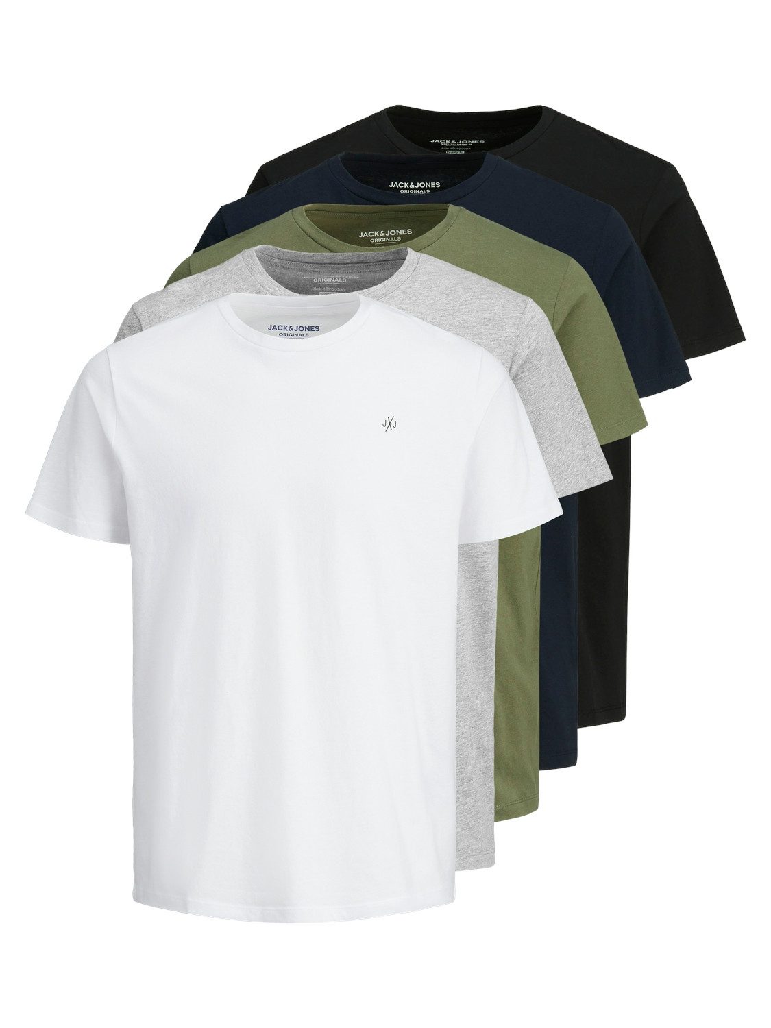 Jack & Jones Rundhalsshirt JORJXJ TEE SS CREW NECK 5PK MP NOOS (Packung, 5-tlg)