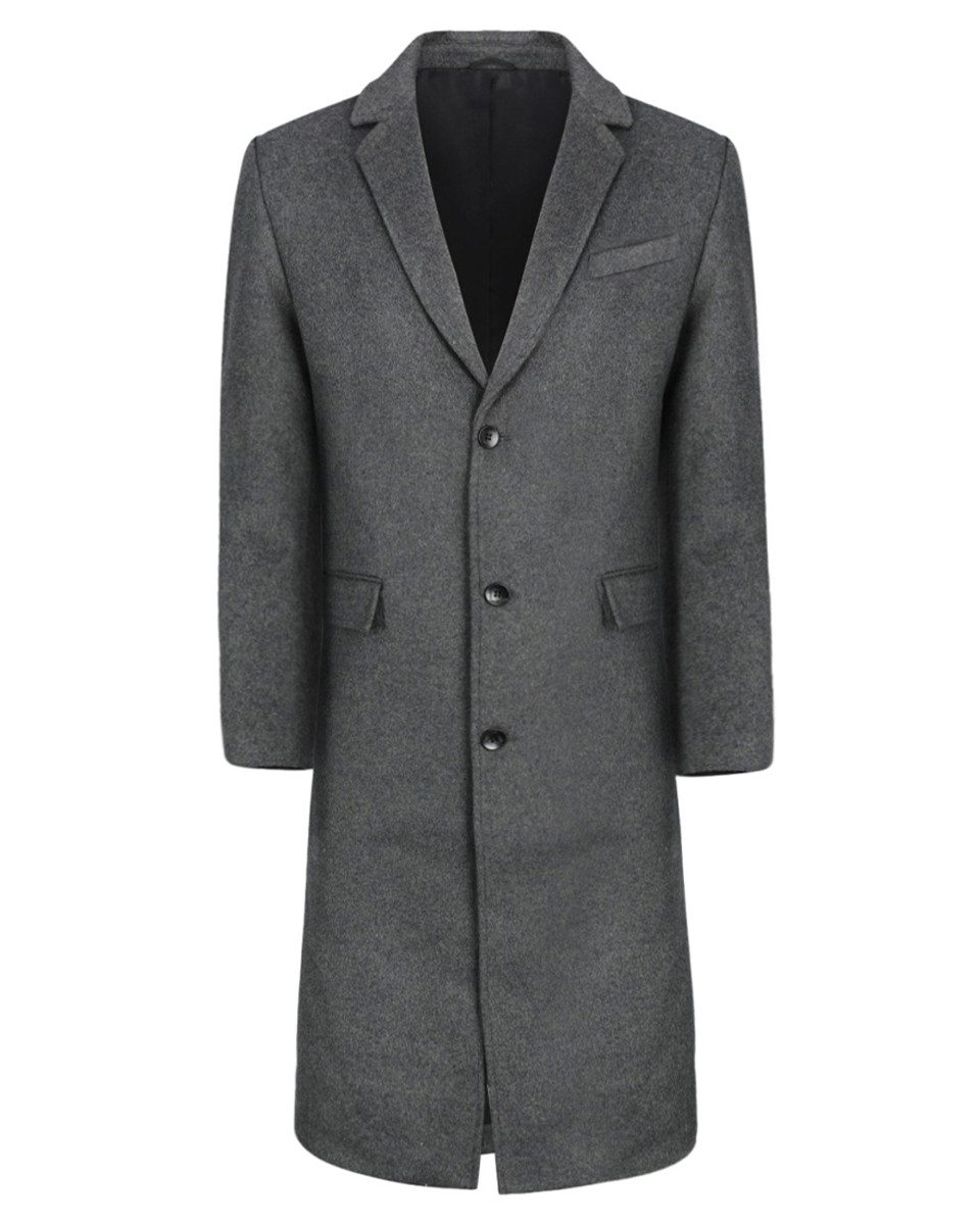 Allthemen Langmantel Herren Knielang Wollmantel Slim Fit Wintermantel günstig online kaufen