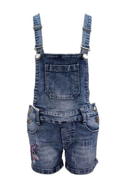 Girls Fashion Latzjeans Kurze Latzhose Mädchen Jeans Sommer Hose, M412e