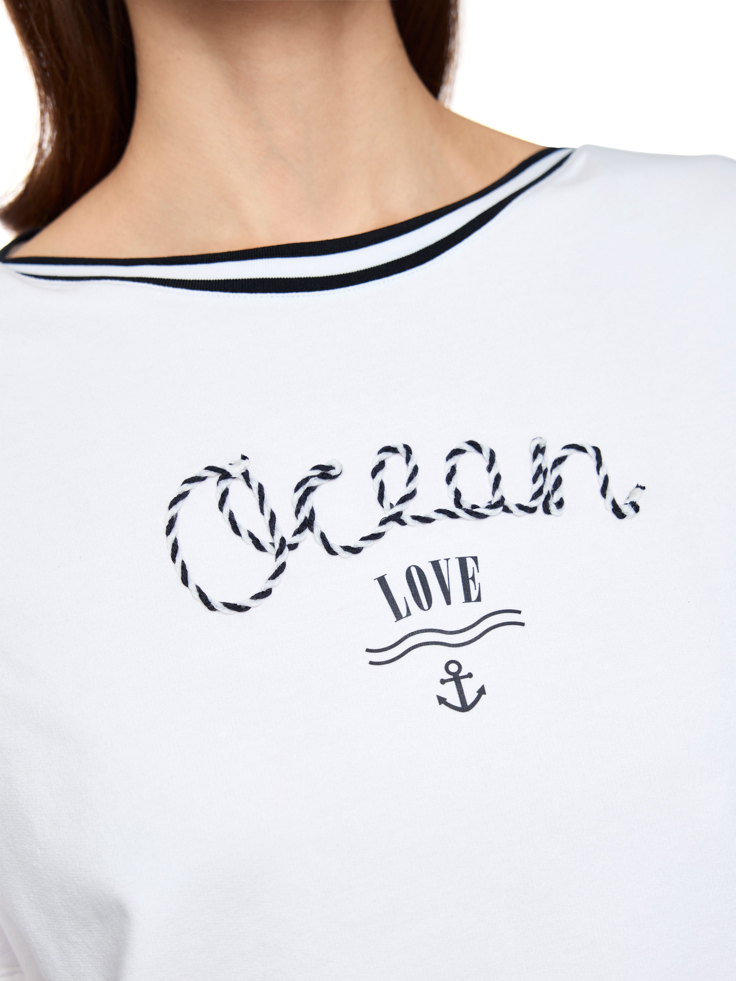 Marc Cain T-Shirt Salty Breeze Premium Damenmode mit maritimem Print
