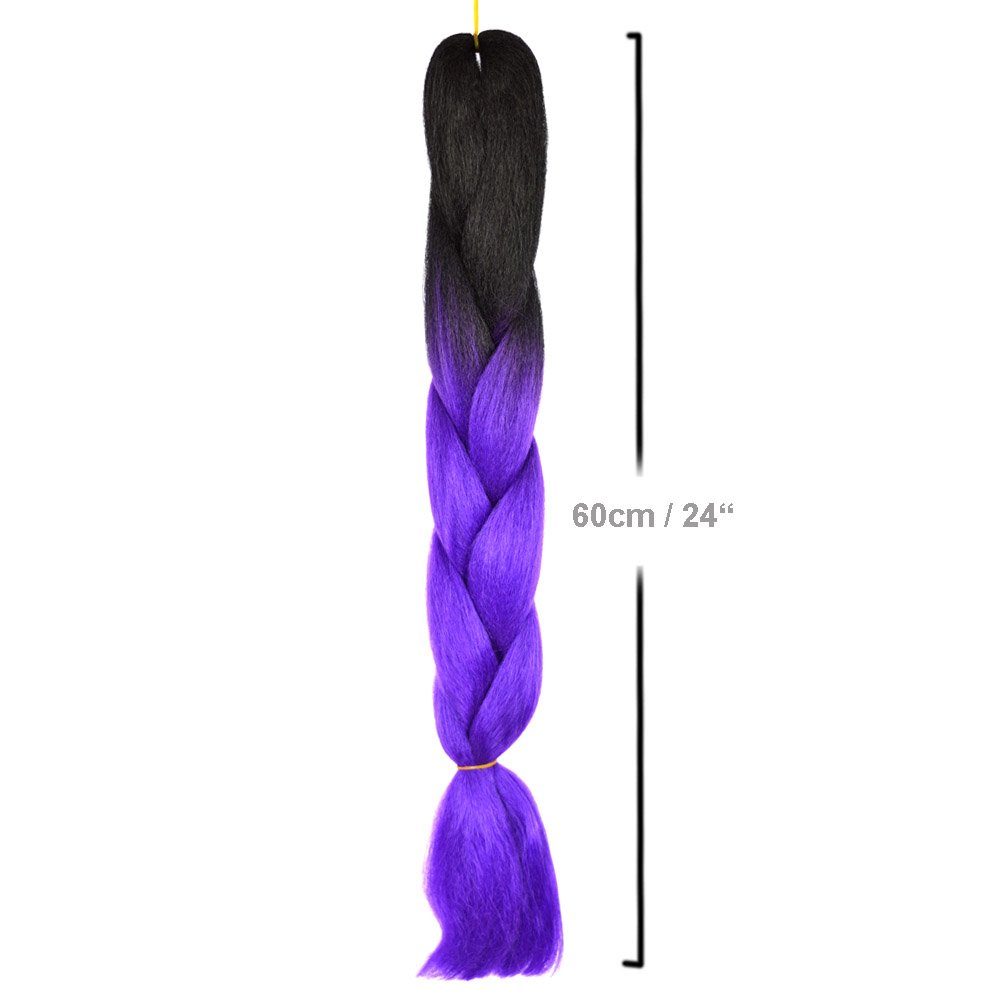 YOUR Kunsthaar-Extension Flechthaar MyBraids 2-farbig BRAIDS! Schwarz- Braids Jumbo Zöpfe Pack Violett 23-BY im 3er