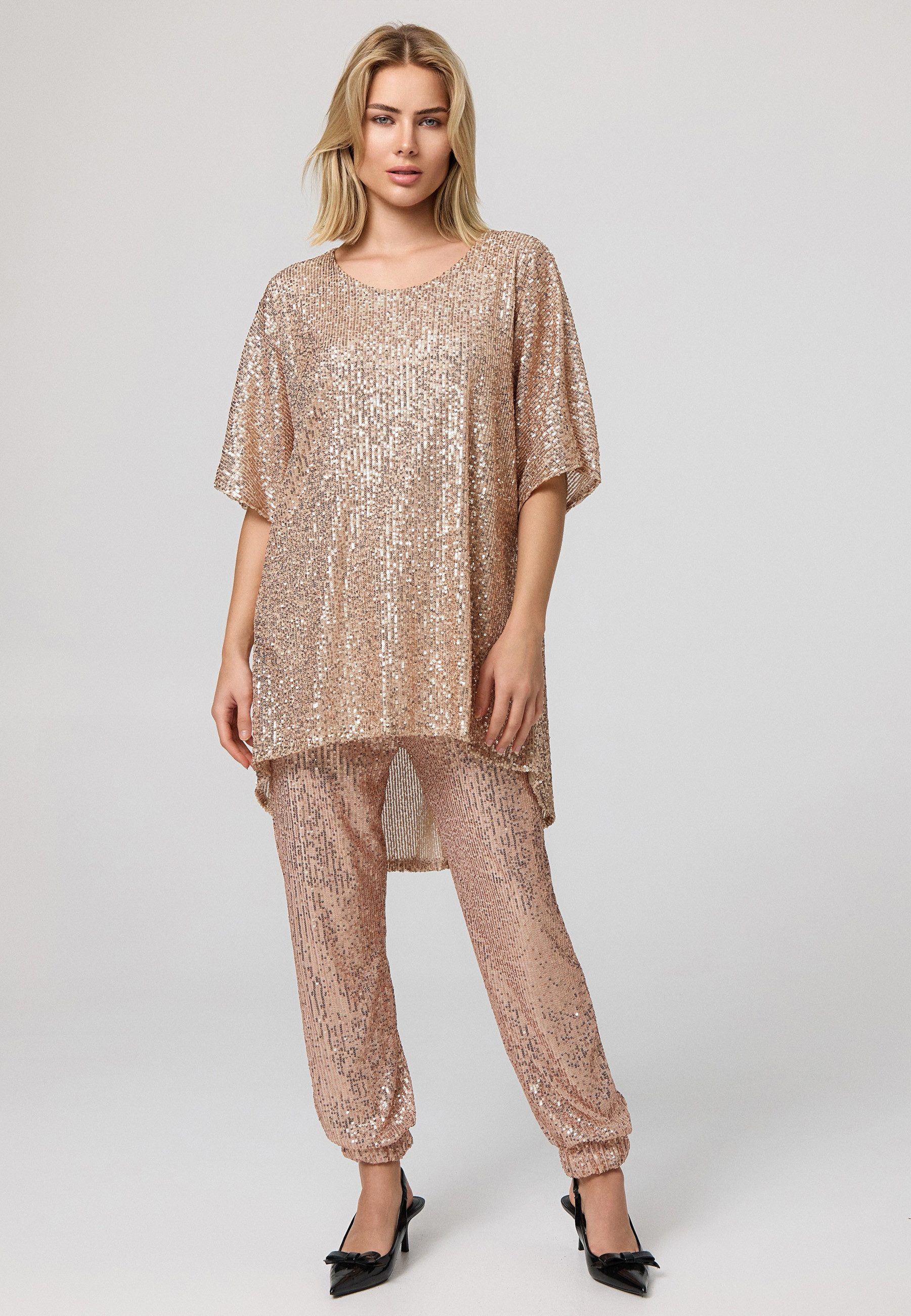 Worldclassca Paillettenshirt Worldclassca Paillettenshirt Oversize Bluse günstig online kaufen