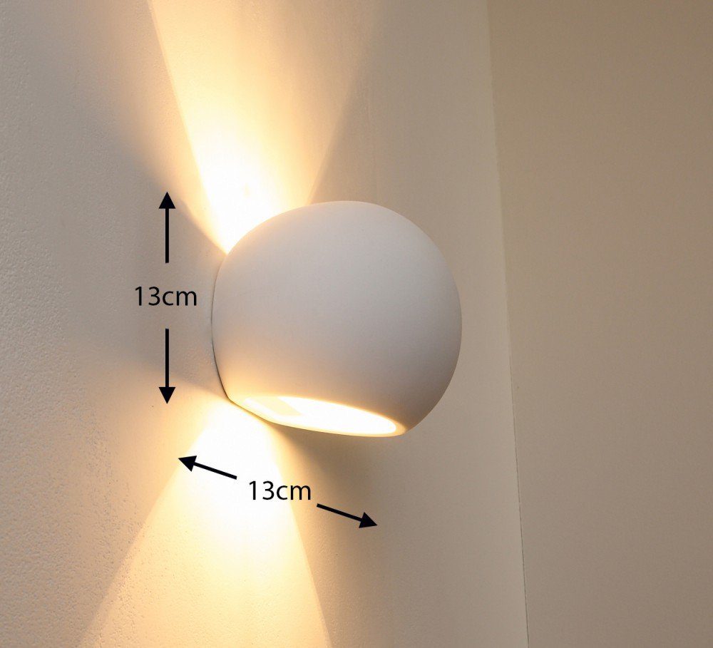 hofstein Wandleuchte »Scorzo« aus Keramik in Weiß, ohne Leuchtmittel, Wandlampe Up & Down, 1xG9, Innen mit handelsüblichen Farben bemalbar