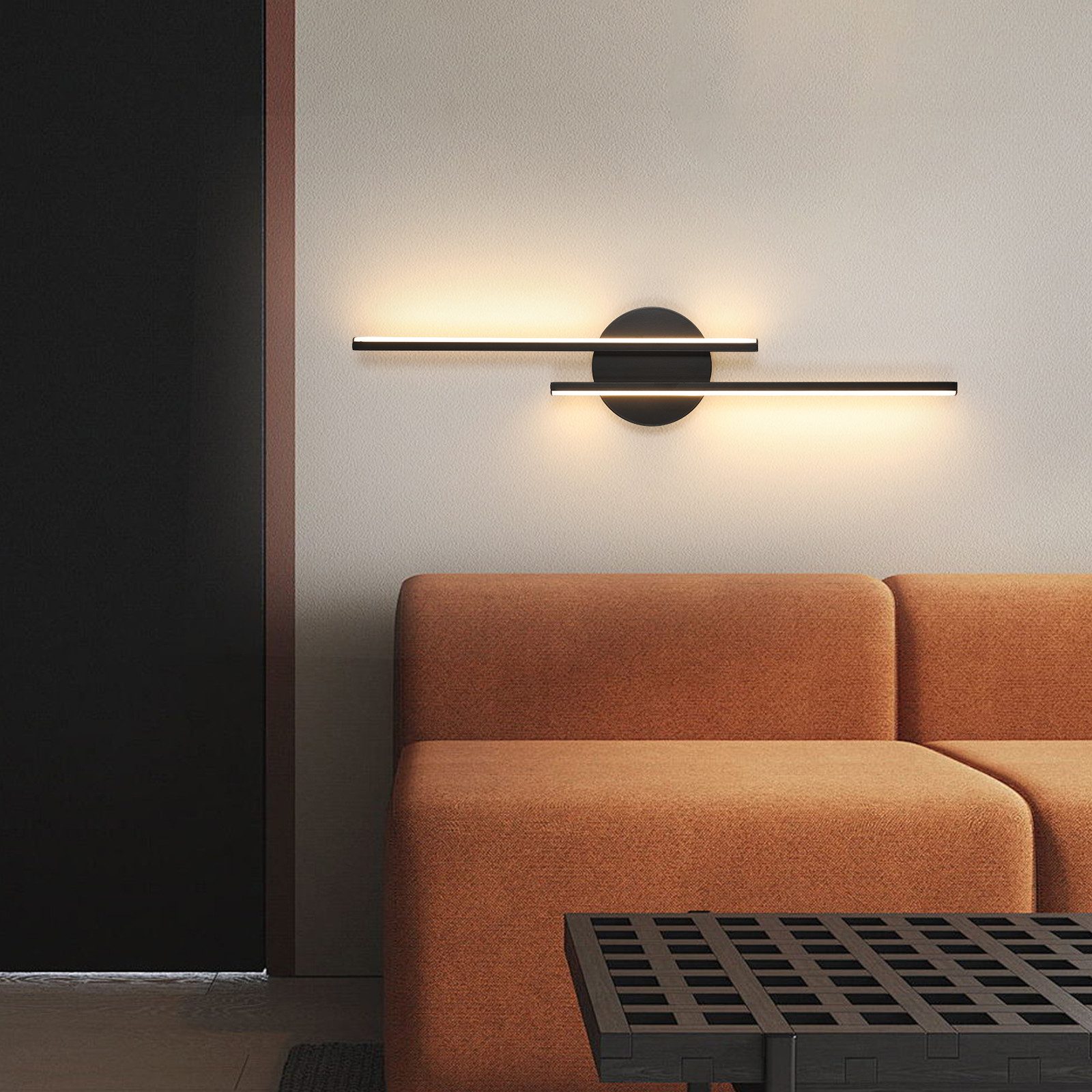 Riserva LED Wandleuchte LED Wandleuchte Innen Weiß 24W, Wandlampe Warmweiß Treppenhaus, LED wechselbar, Minimalistischer Stil, einfache Installation, augenschon – Bild 4 von 5