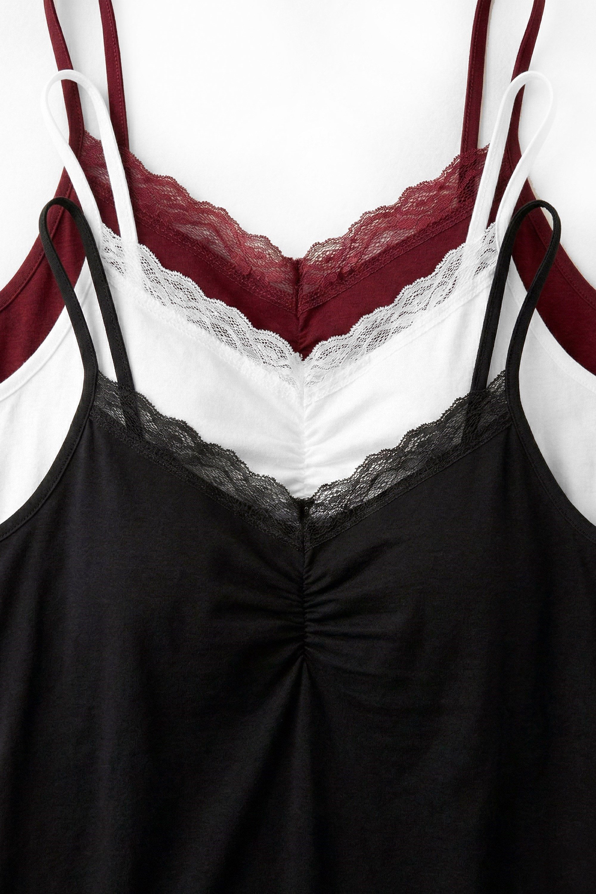 öts Tanktop Damen Baumwoll-Top mit gerafftem Vorderteil