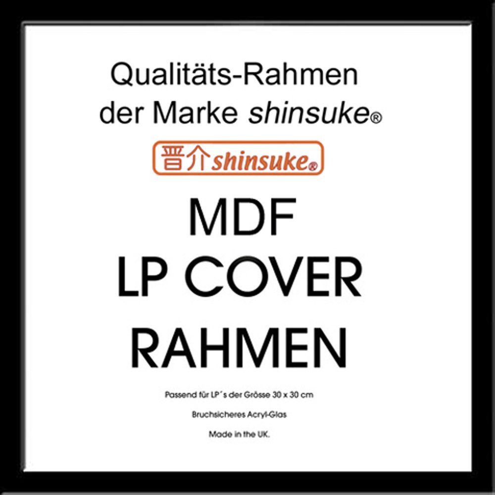 empireposter Rahmen MDF Rahmen für LP Cover - Vinyl Alben, LP Qualitäts-Wechselrahmen der Marke Shinsuke® Profil MDF schwarz Acrylglas-Scheibe - Aussengrösse 34,5x34,5 cm