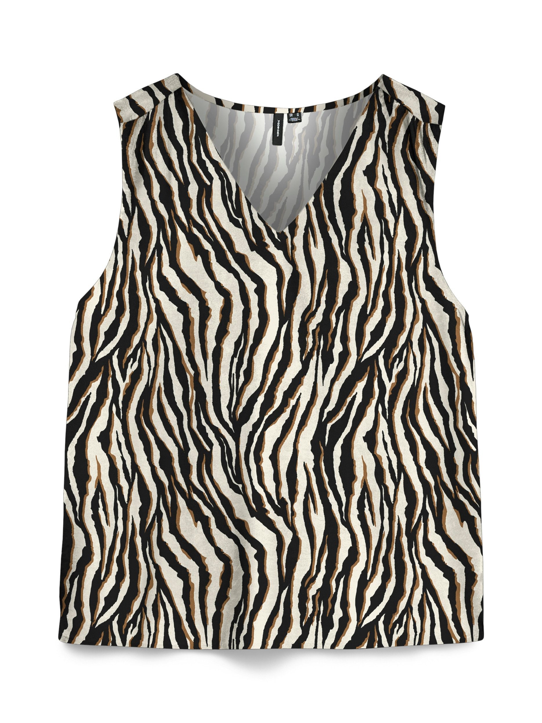 Vero Moda V-Shirt VMEASY JOY S/L V-NECK TOP WVN GA Viskose, regular fit