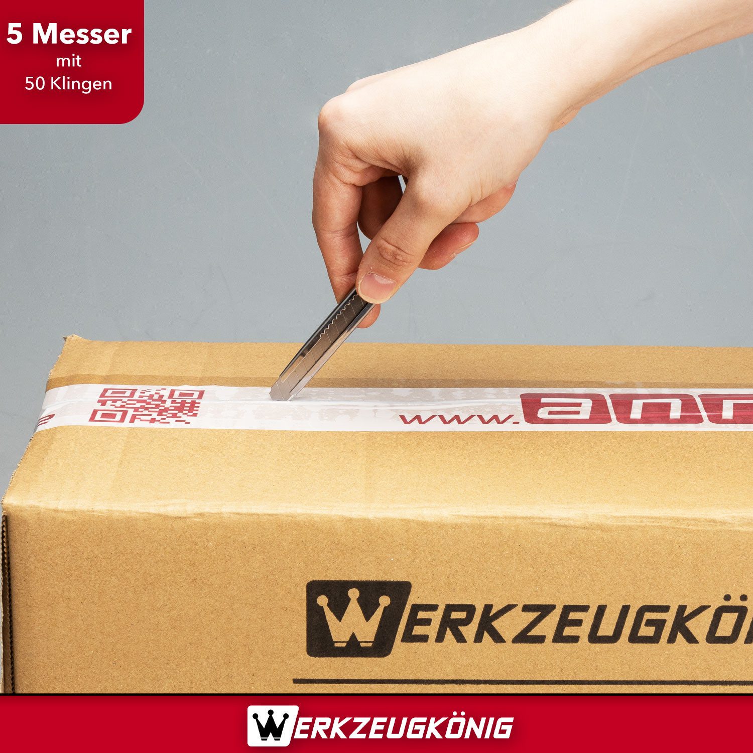 Werkzeugkönig Cuttermesser 9mm + Ersatzklingen, Klinge: 0,9 cm, (5-tlg), mit Feststell- und Abbrech-Funktion - inklusive 10 Ersatzklingen/ Stk – Bild 5 von 5