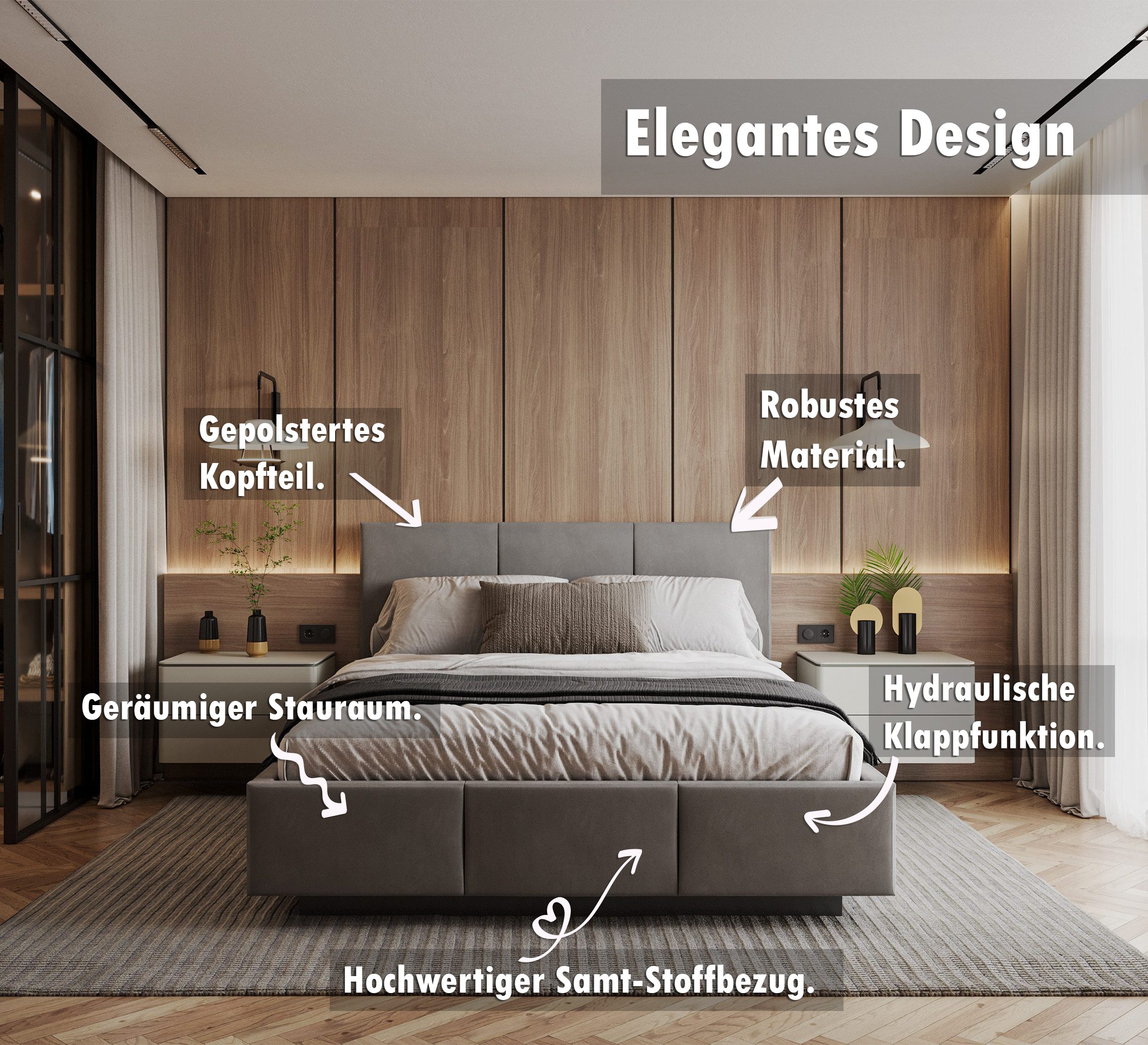 thematys Polsterbett Stauraumbett mit Bettkasten 90x200, 120x200, 140x200, günstig online kaufen