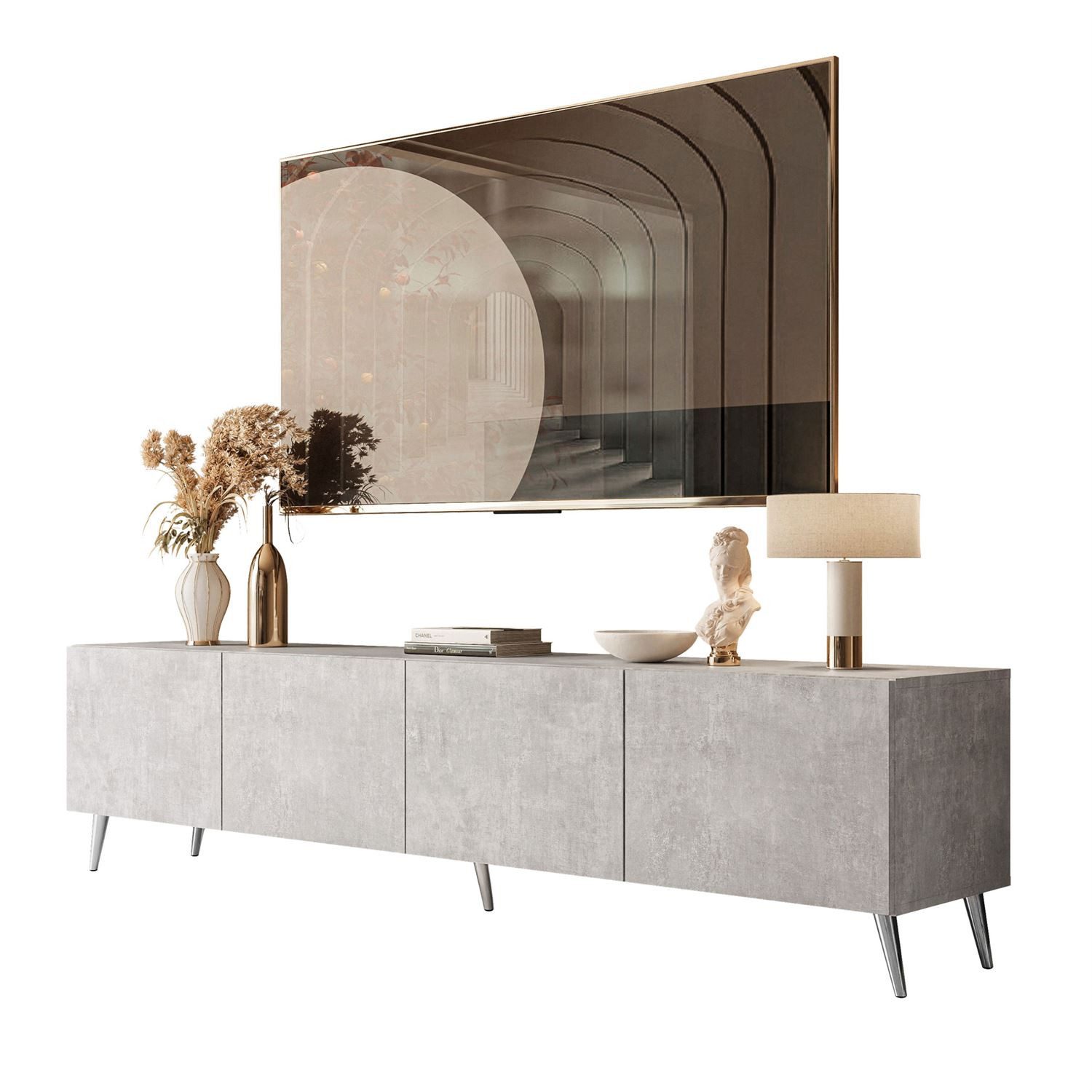 Lookway Lowboard COLGANTE BETON 200 TV-Schrank mit schrägen Beinen günstig online kaufen