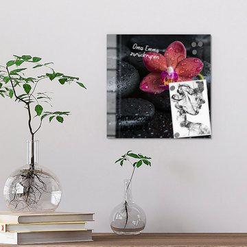 DEQORI Magnettafel 'Blüte und Steine benetzt', Whiteboard Pinnwand beschreibbar