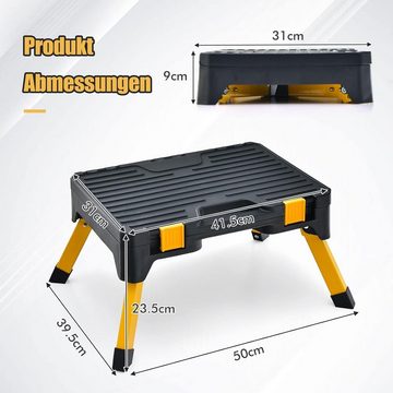 KOMFOTTEU Tritthocker 2 in 1 Werkstatthocker, mit Stauraum & rutschfeste Füße, bis zu 150 kg