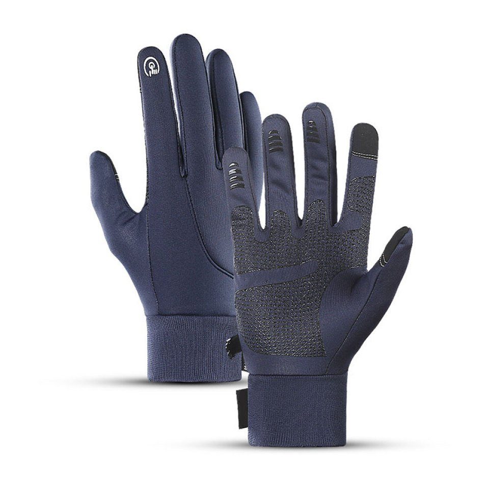 Blusmart Fahrradhandschuhe Winterhandschuhe, Touchscreen-Handschuhe, Winddicht, Rutschfest, Warme blue