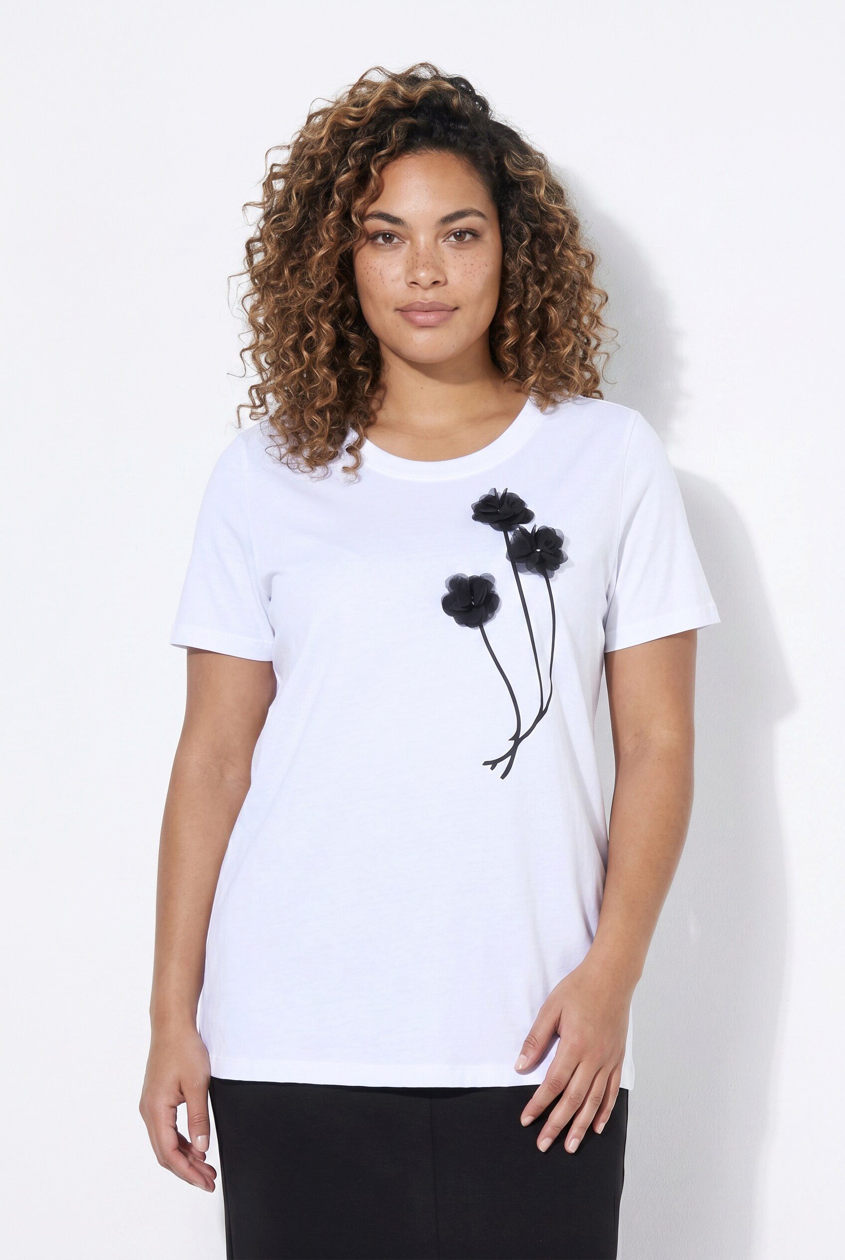 MIAMODA T-Shirt T-Shirt Komfort Fit 3D Blüte