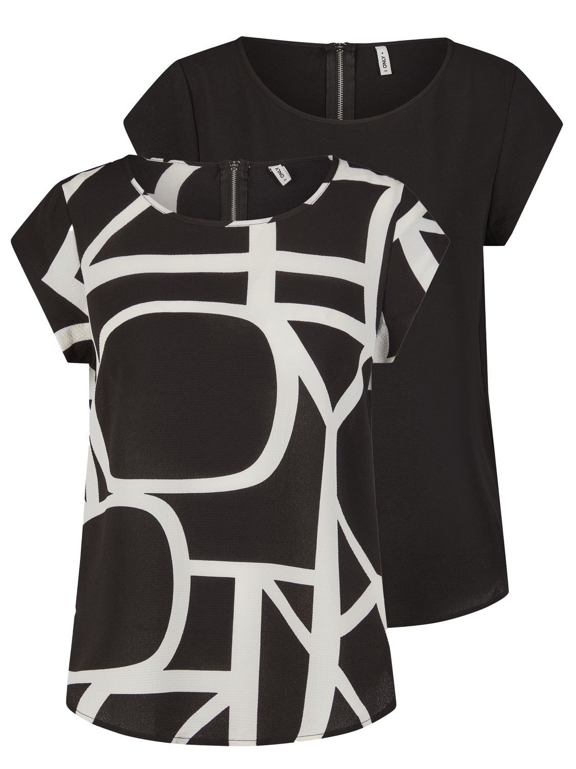 ONLY T-Shirt Damen Top ONLVIC Regular Fit (Vorteilspack, 2-tlg) Basic Kurza günstig online kaufen