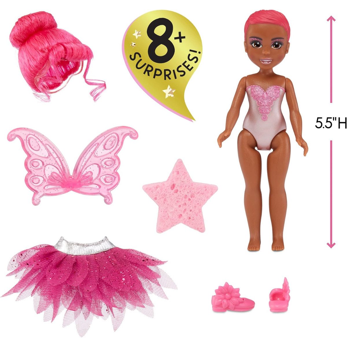 MGA ENTERTAINMENT Minipuppe Dream Bella Jaylen Farbwechsel Puppe 14 cm mit Flügeln