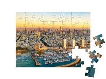 puzzleYOU Puzzle Sonnenuntergang über Tel Aviv, Israel, 48 Puzzleteile, puzzleYOU-Kollektionen Israel