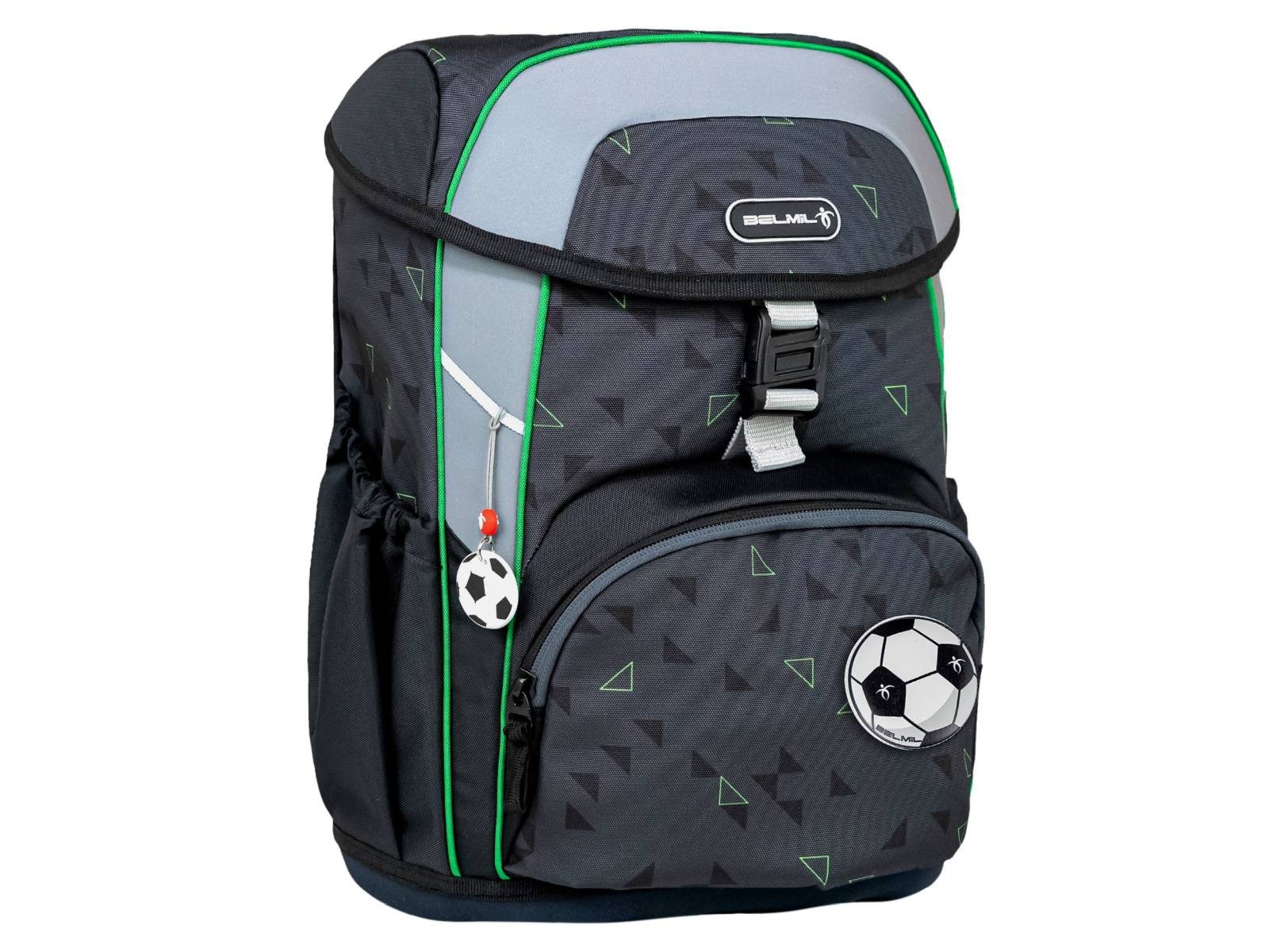 Belmil Schulranzen "Maxi" 2026 Set 1. Klasse, 22 Liter Volumen, Fußball, 4tlg.,1. Klasse, Grundschule, Einschulung, Jungen