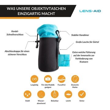Lens-Aid Kameratasche Neopren Objektivbeutel mit Fleece-Fütterung Objektivtasche