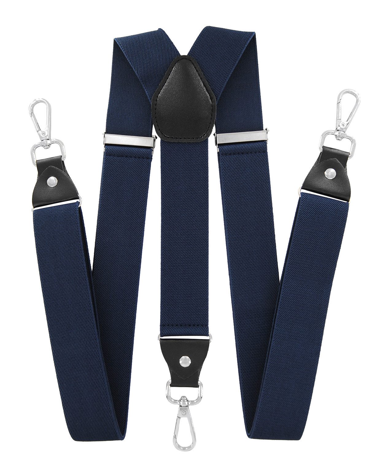 axy Hosenträger Herren Y-Form 3,5 cm breit, elastisch, mit 3 robusten Karabinern verstellbar 120cm Lang für Anzug Jeans Chinos Rockabilly Suspenders
