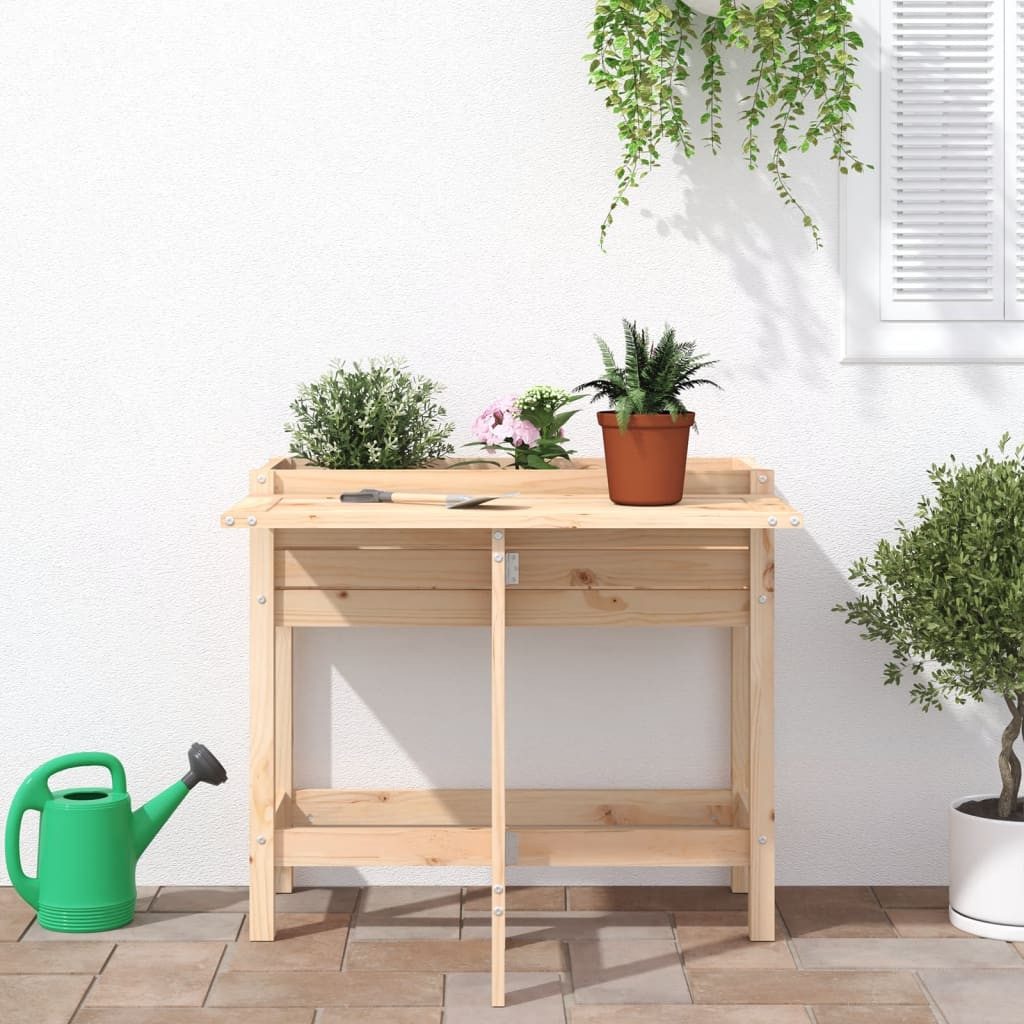 vidaXL Blumentopf Pflanzkübel mit Klapptisch Massivholz günstig online kaufen