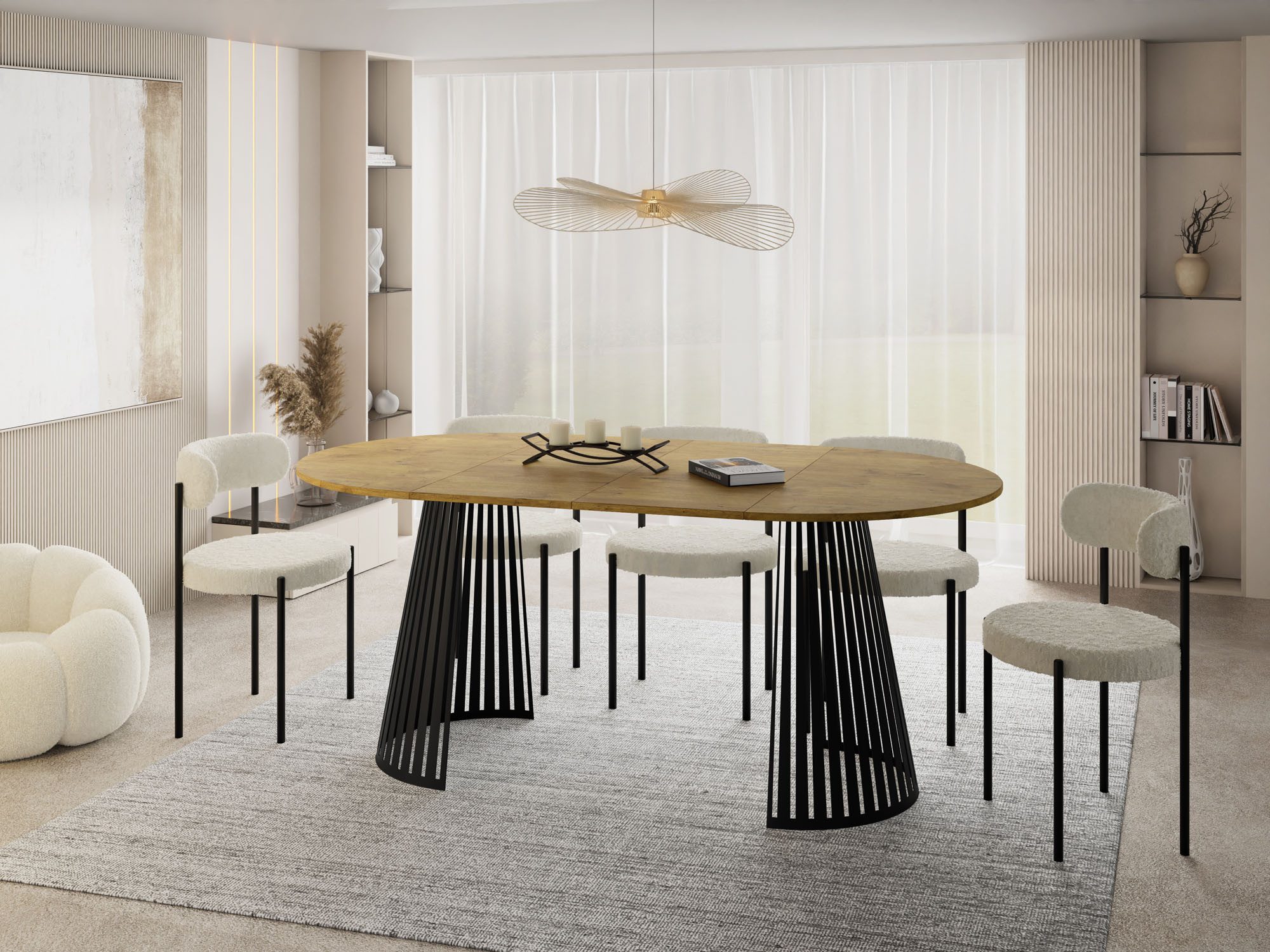 WFL GROUP Esstisch Naro Black (erhältlich in 2 Größen – 100/120 cm, auszieh günstig online kaufen