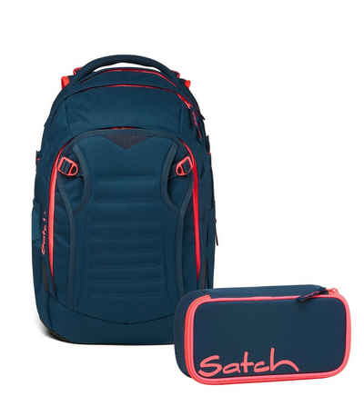 Satch Schulranzen Schulrucksack-Set MATCH Pink Phantom 2-teilig (2-teilig), Laptop-Fach, Your-Size-System, Schulranzen