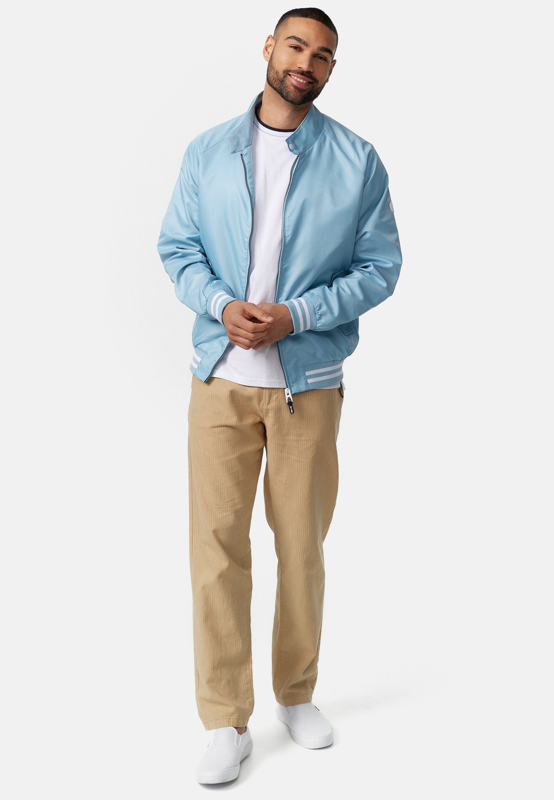 Indicode Sommerjacke Herren Ayser Übergangsjacke Herrenjacke mit Stehkragen & gerippten Arm-und Saumabschluss