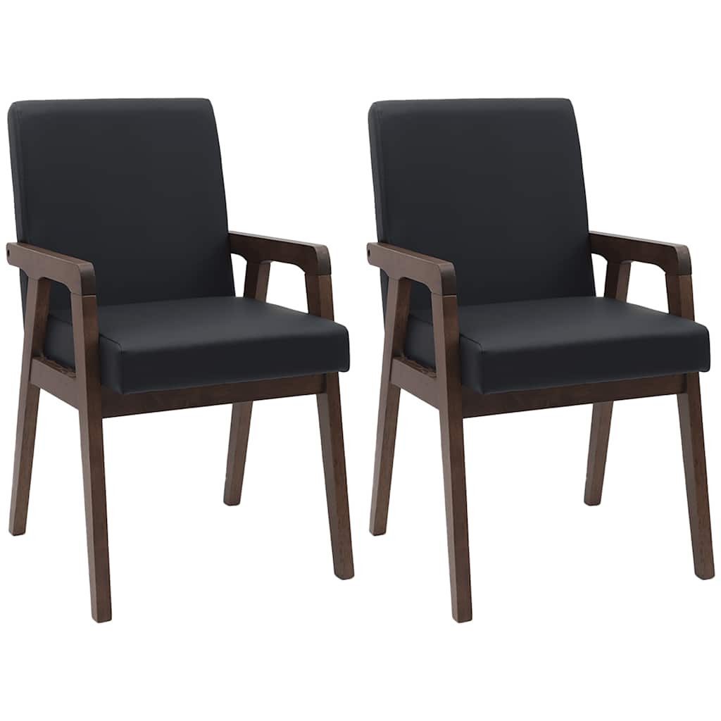 vidaXL Esszimmerstuhl Esszimmerstühle mit Kissen 2 Stk. Braun Massivholz Gummibaum (1 St)