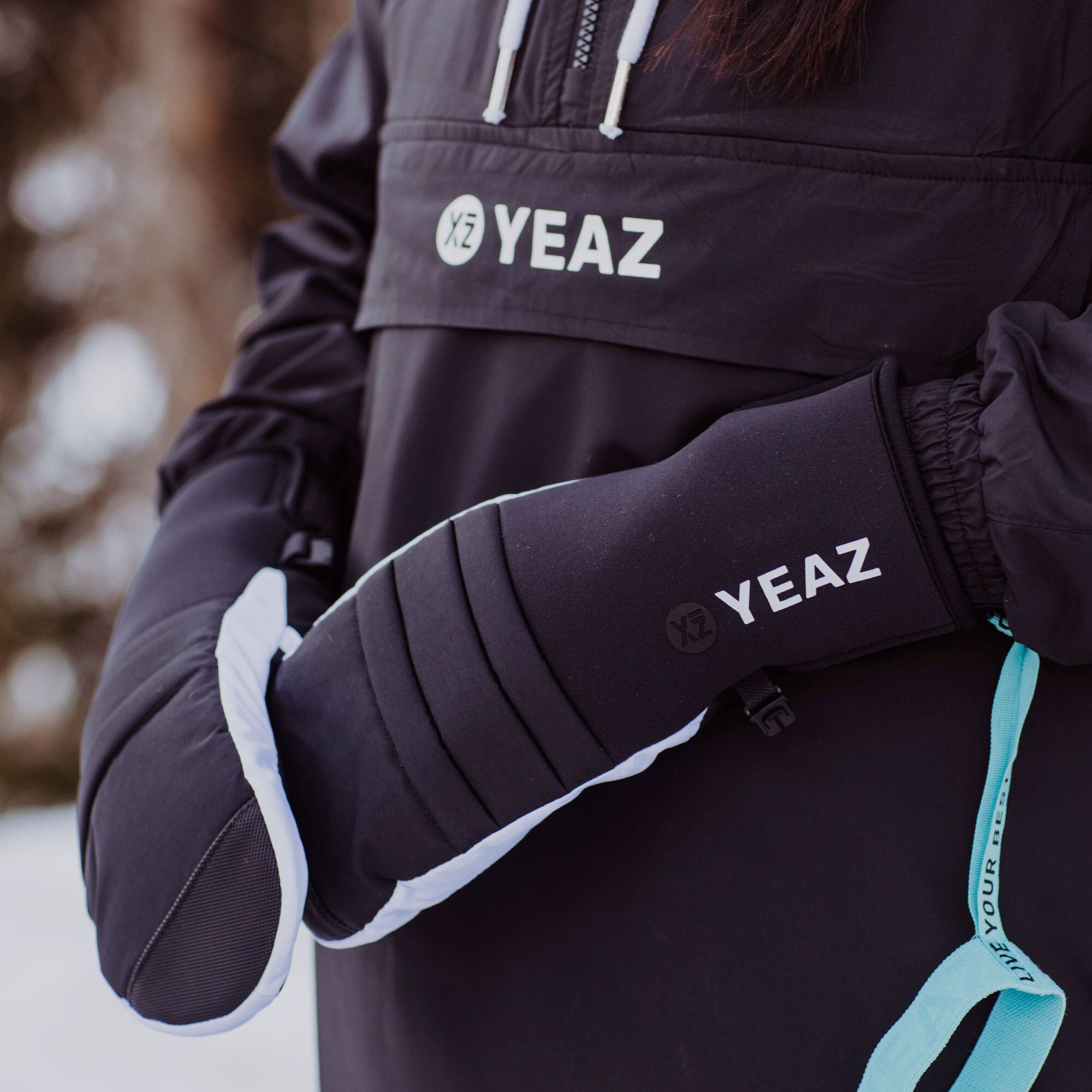 YEAZ Skihandschuhe POW fausthandschuhe & Wrist-Band Touch-Funktion